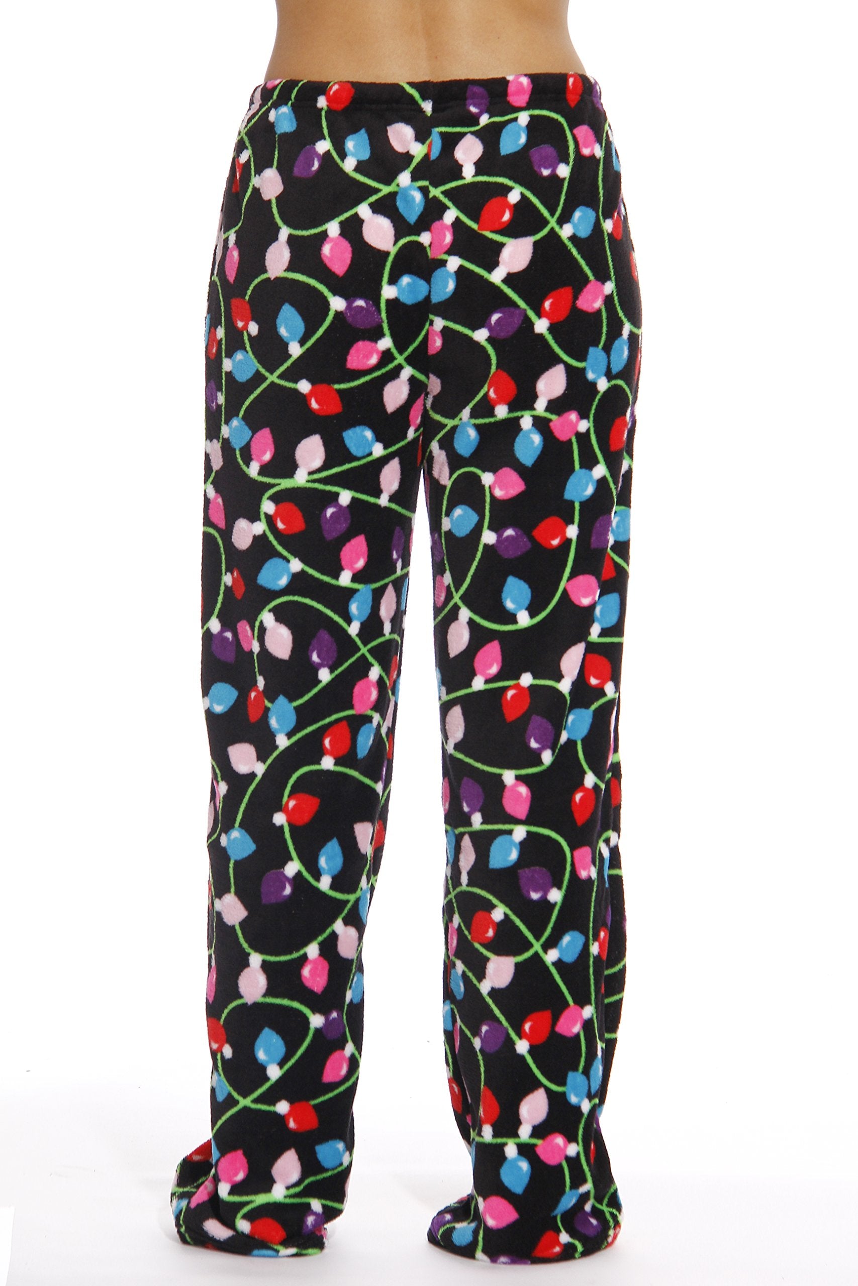 6339-10122-L Just Love Women's Plush Pajama Pants - Petite to Plus Size Pajamas,Black - Light Up,Large