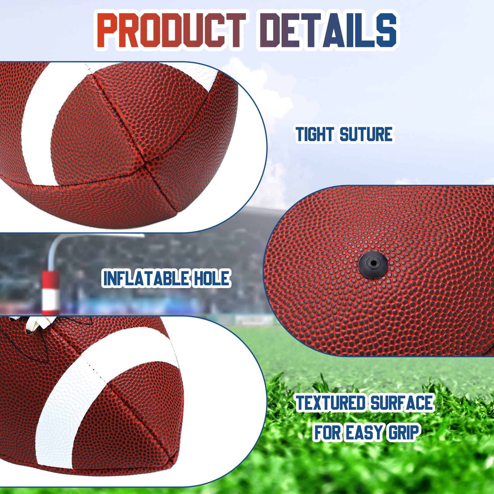 Jerify Composite Leather Soccer Balls, 9 Pcs, Size 9, with Pump and Tools