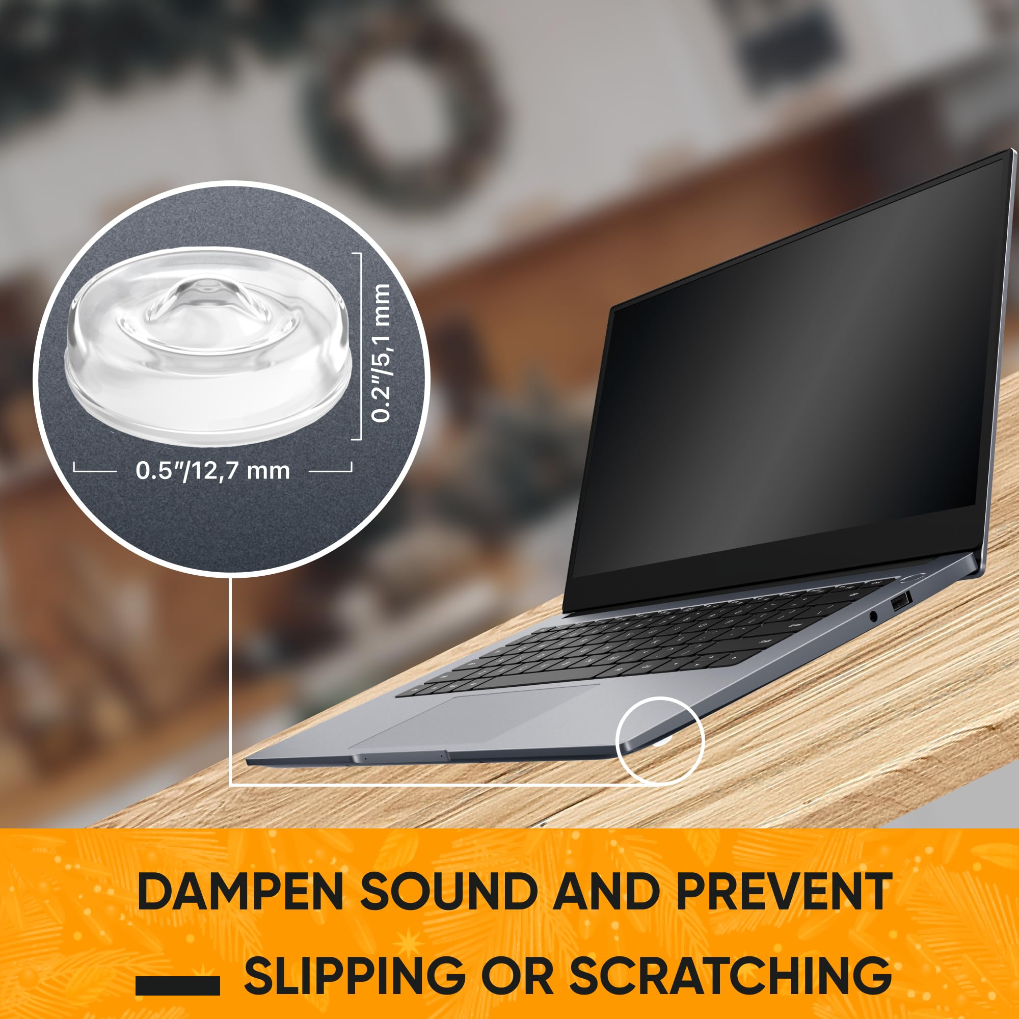 Vellax 64 Self Adhesive Cabinet Door Bumpers & 104 Clear Cabinet Bumper Pads - Self-Adhesive Silicone Buffer Set with 4 Shapes for Doors, Drawers & Furniture – Sound Dampening & Surface Protection