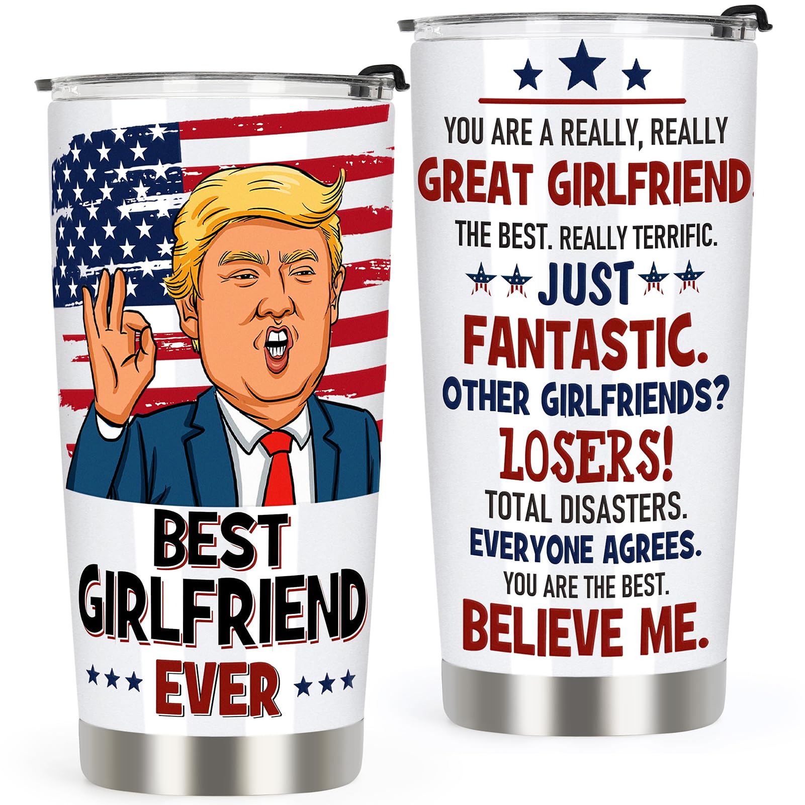 AREOK Gifts for Girlfriend Her, Best Girlfriend Gifts - Anniversary Christmas Birthday Gift for Girlfriend Her, Valentines Day Tumbler Cups for Girlfriend, 20 Oz Girlfriend Tumbler Cup