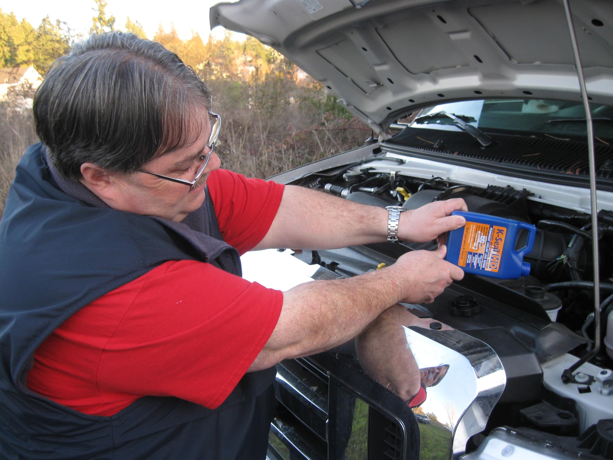 K-Seal ST5516 Heavy-Duty Multi-Purpose One Step Permanent Coolant Leak Repair, 16 oz, Pour and Go, Mixes with All Antifreeze, No Flushing Required