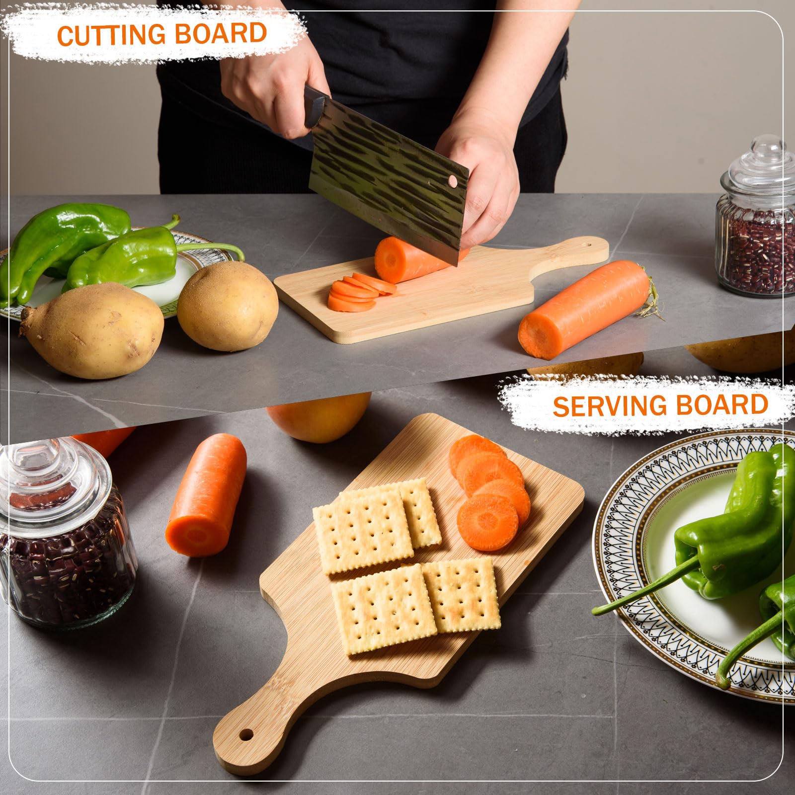 24 Pcs Thicken Bamboo Cutting Board Bulk 11x5 Inch Personalized Wood Chopping Board Customized Laser Engraving Serving Charcuterie Boards for Wedding Mother's Day Housewarming Present,0.39" Thick