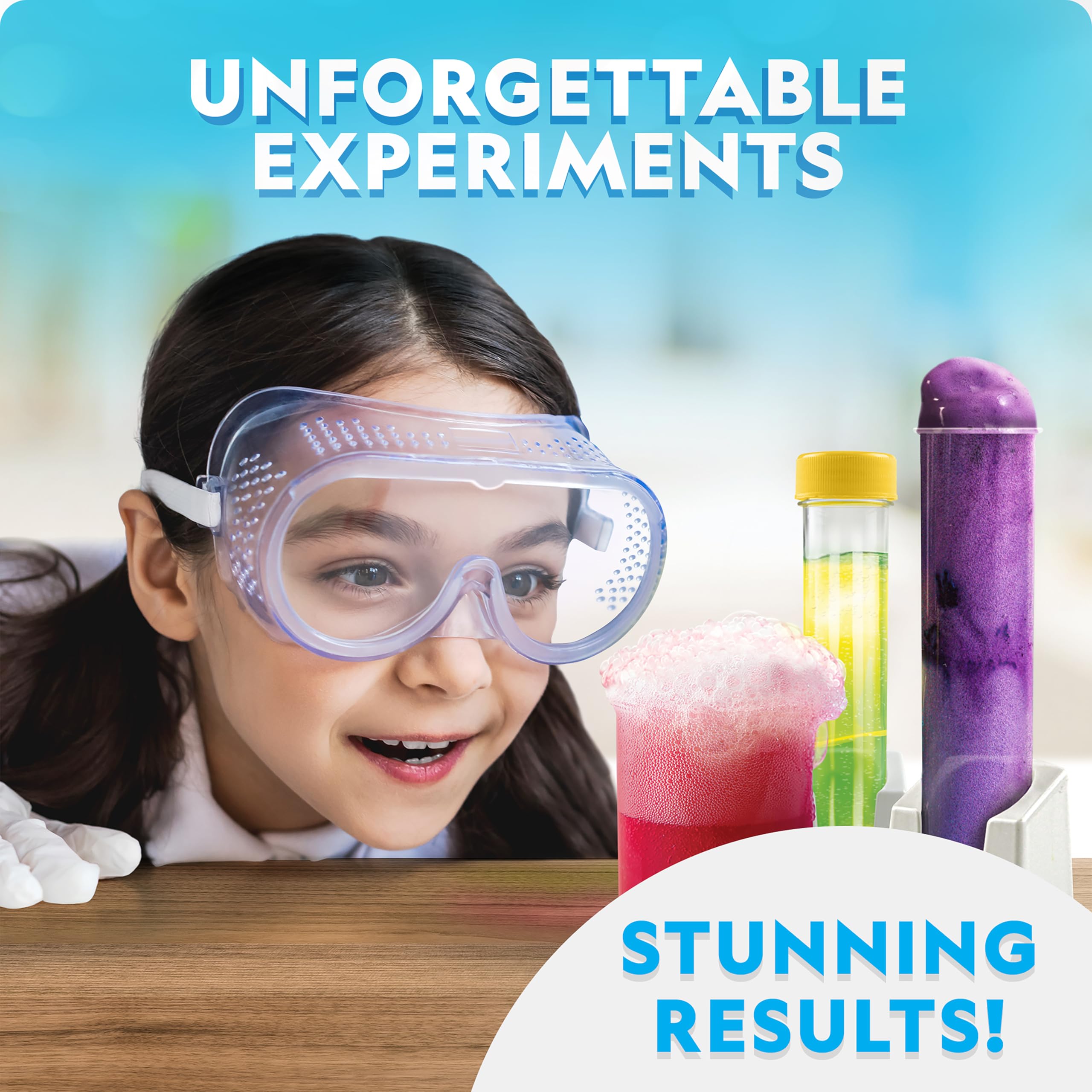 NATIONAL GEOGRAPHIC Stunning Chemistry Set - Mega Science Kit with 100+ Easy Experiments- Make a Volcano and Launch a Rocket, STEM Projects for Kids Ages 8-12, Science Toys (Amazon Exclusive)