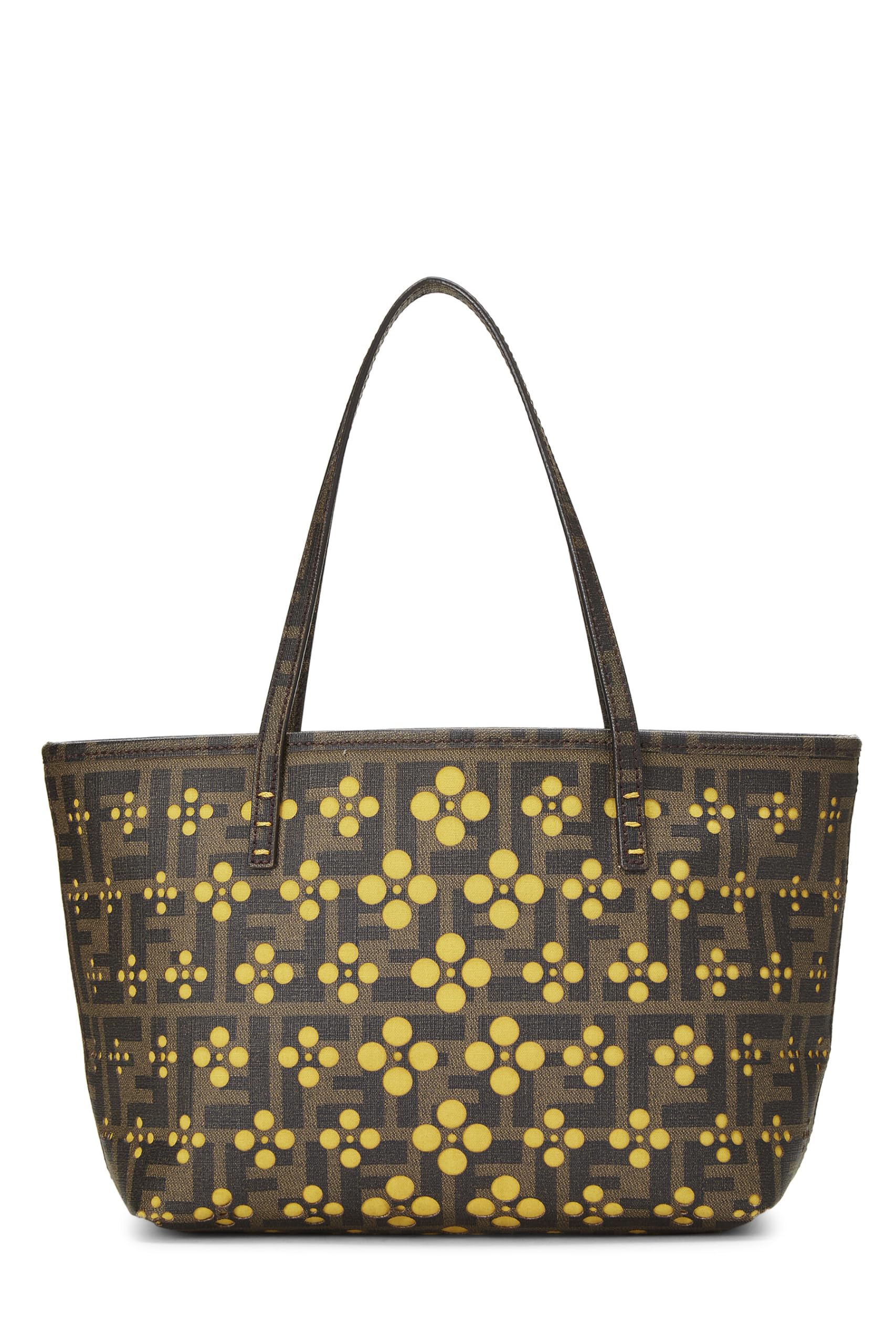 Fendi, Pre-Loved Yellow Zucca Coated Canvas Spalmati Roll Tote Mini, Yellow