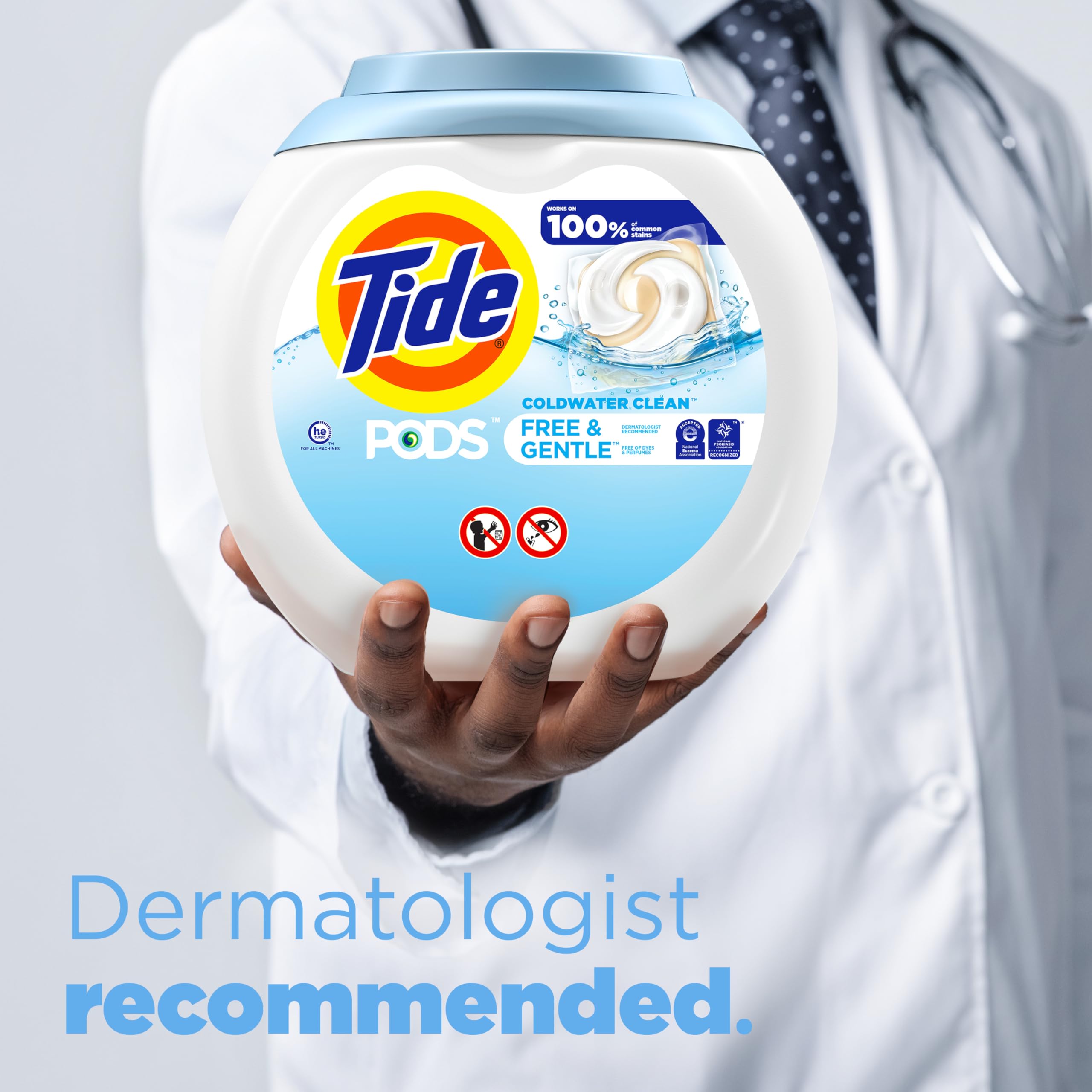Tide PODS Free & Gentle Laundry Detergent Soap Pacs, 57 Count, Tide PODS Laundry Detergent
