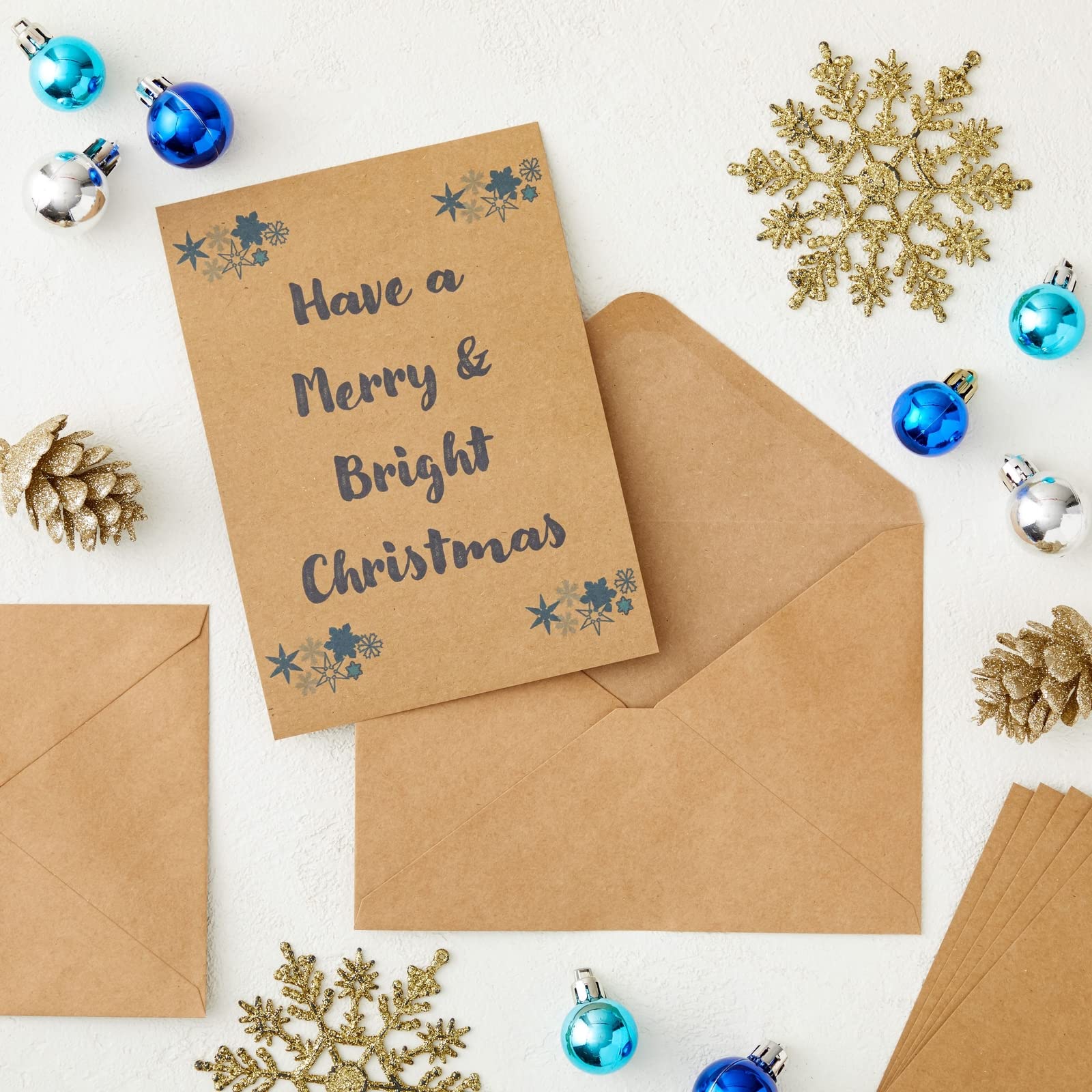 Best Paper Greetings 50 Pack Blank 5x7 Note Cards and Envelopes Set, Brown A7 Notecards for Open When Letters, Birthday, Holidays Greetings