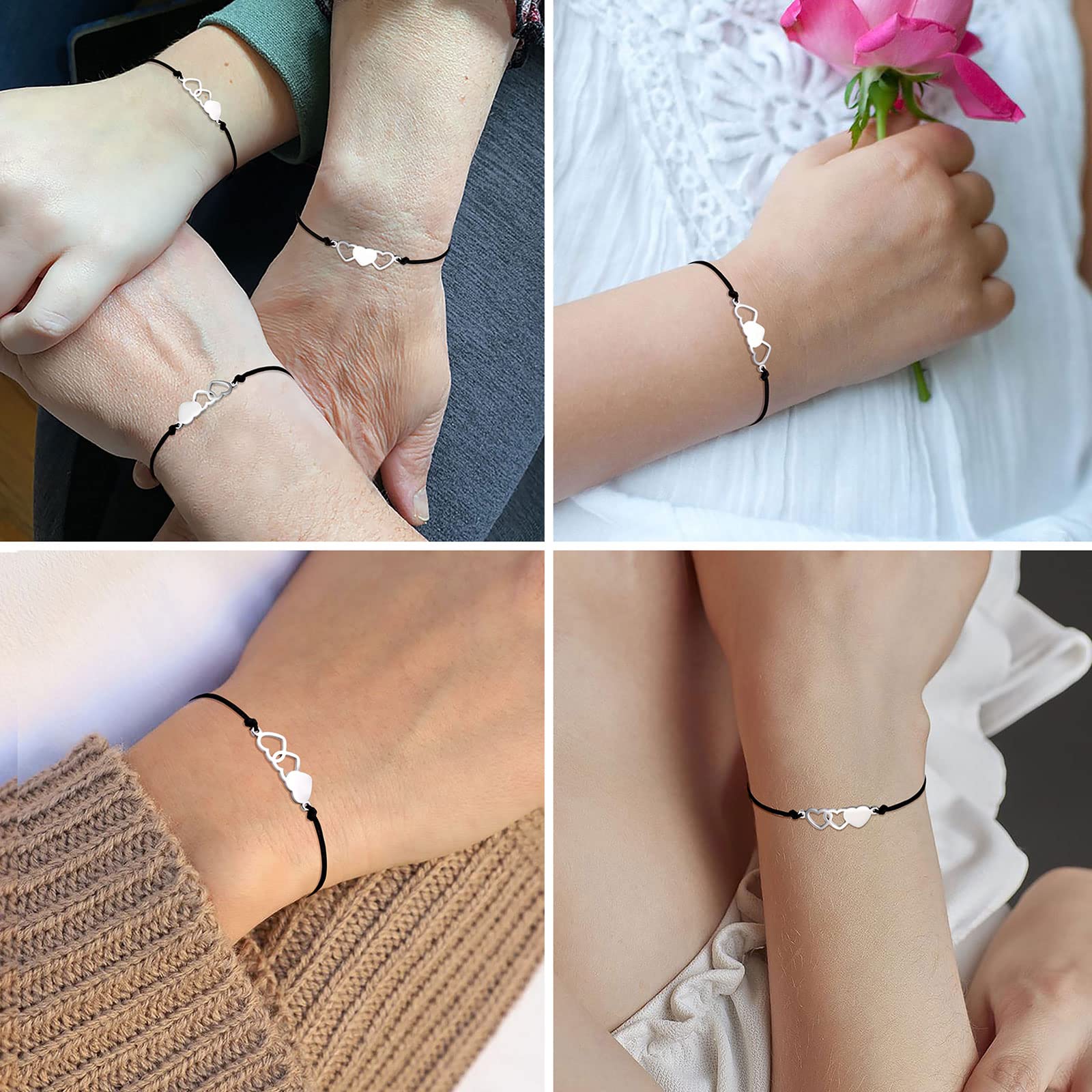 UNGENT THEM Back to School Stuff Mommy and Me Mother Daughter Bracelets Daughter Gifts from Mom First Day of School Bracelet Birthday Christmas Valentine's Day Gifts for Kids Girls