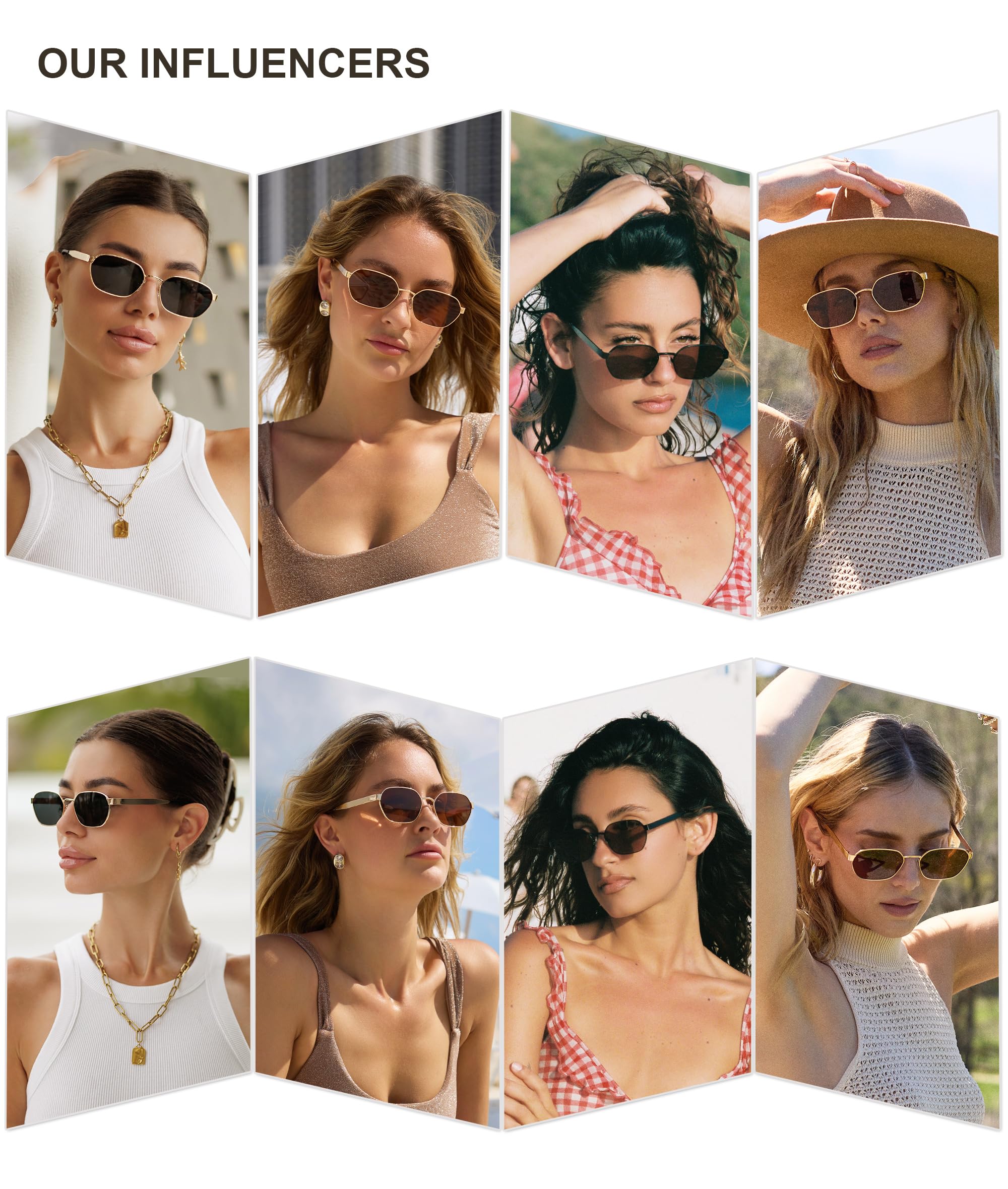 SOJOS Trendy Polarized Hexagon Sunglasses for Women Men, UV400 Retro Rectangle Shades SJ1238, Gold/Grey