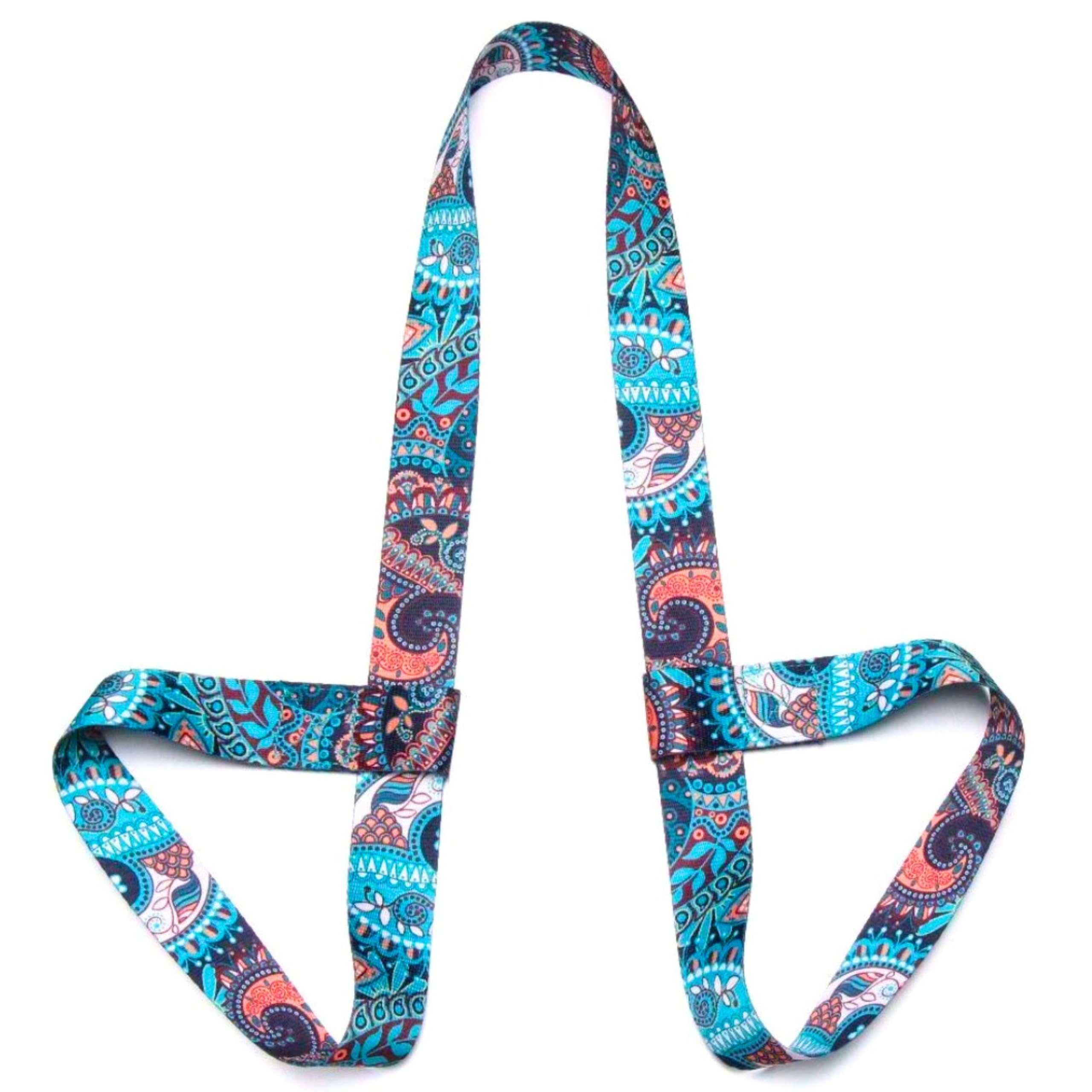 Yoga Mat Straps for Carrying, Adjustable Yoga Mat Sling Carrier, Mat Holder Colorful Band, Anti-Slip, Multiple Color Choices (Blue Orange)