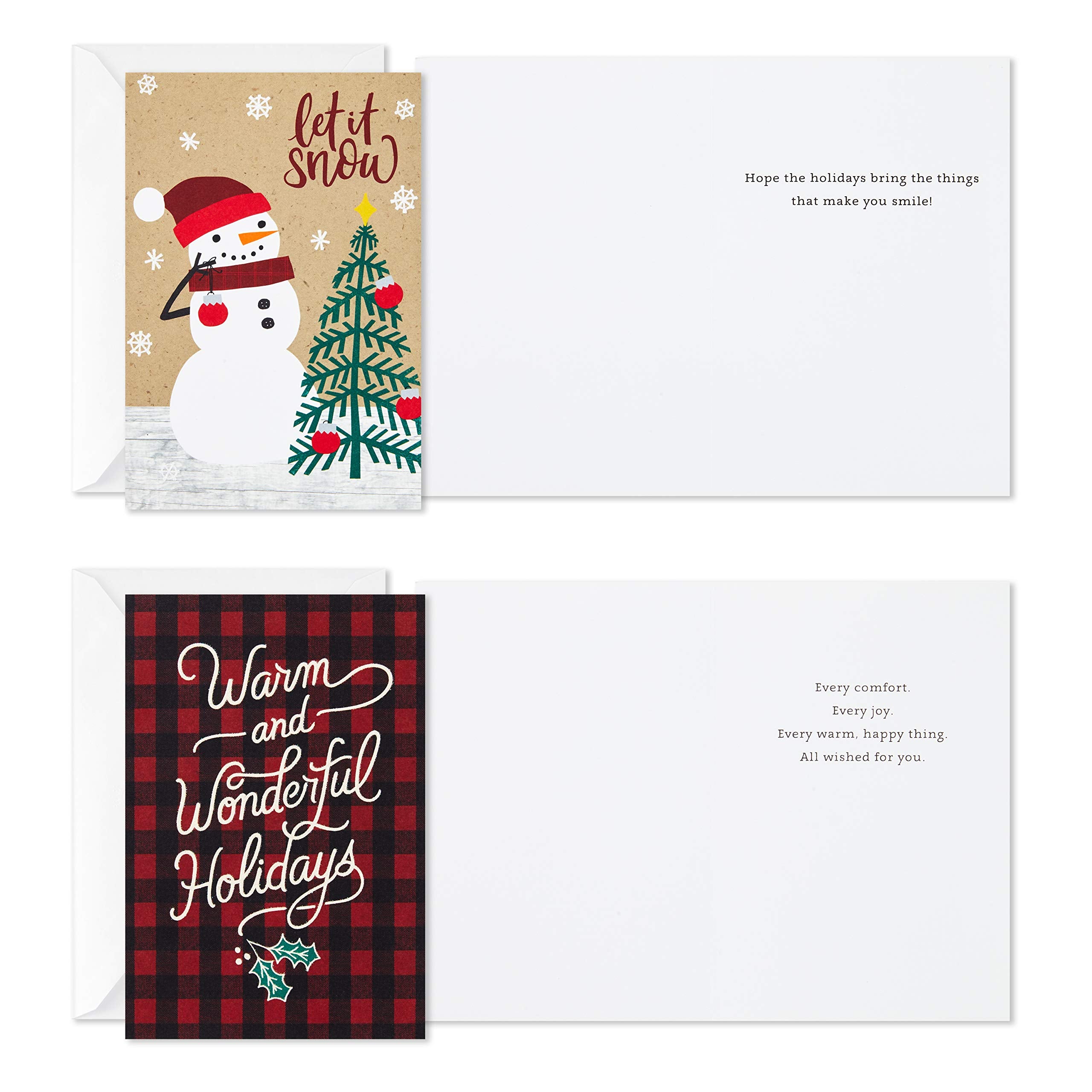 Hallmark Boxed Christmas Cards Assortment, Rustic Holidays (6 Designs, 24 Cards with Envelopes)