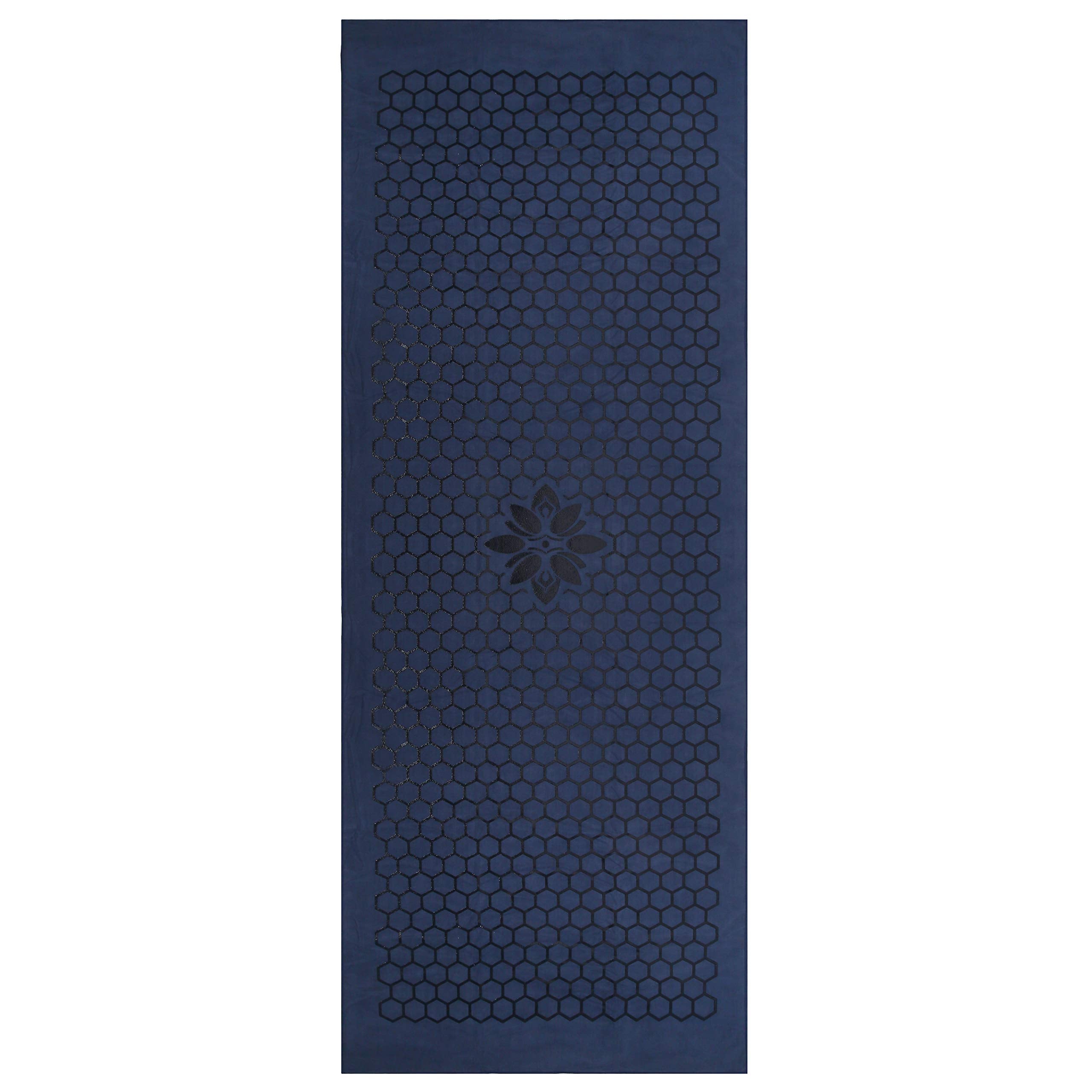 Clever Yoga - Yoga Towel Mat, Sweat Absorbent Suede Hot Yoga Mat Towel, Hot Yoga Towel with Honeycomb Design for Hot Yoga, Non-Slip Yoga Mat for Hot Pilates, Hot Yoga Towels for Women - Blue