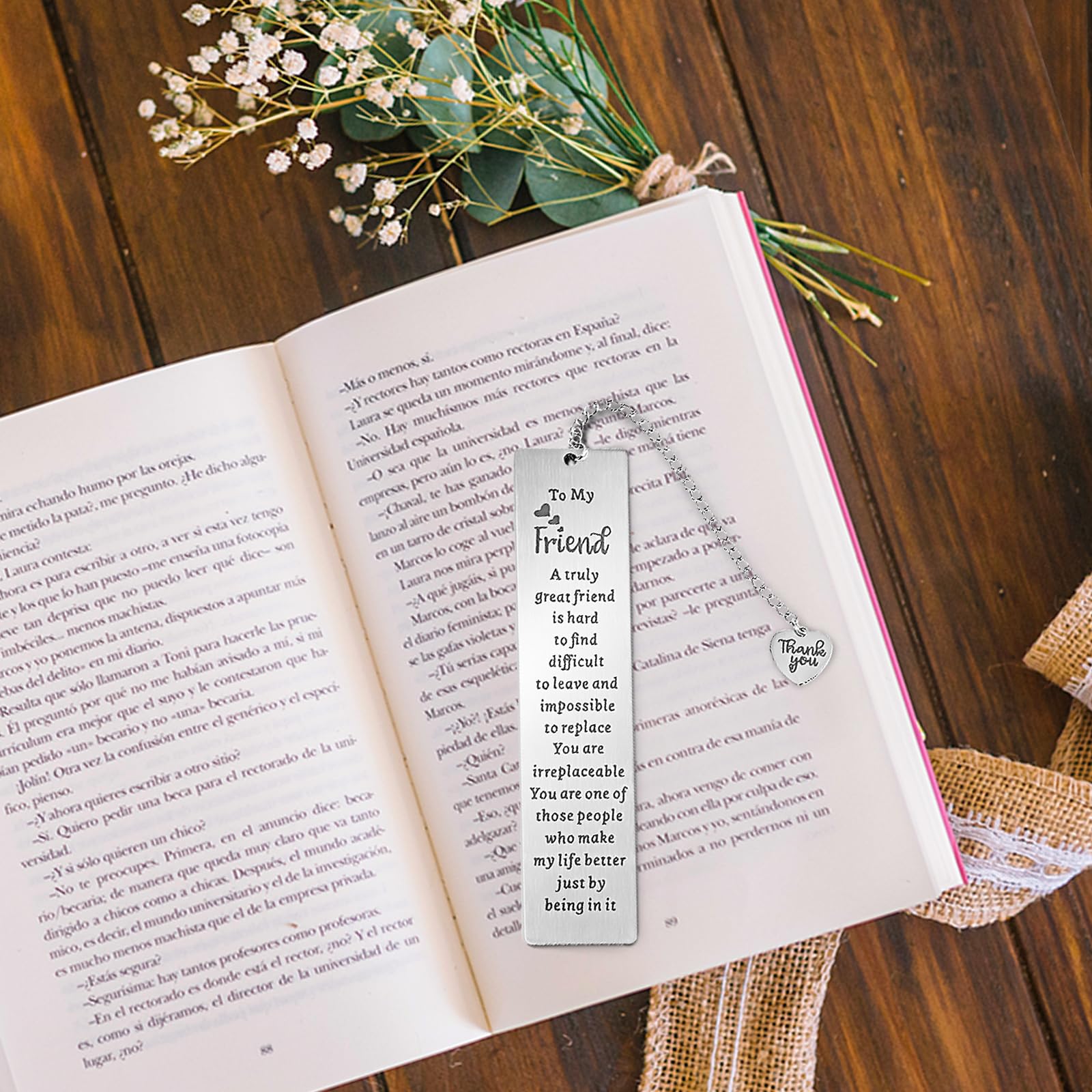 Ouligay Friend Bookmark Gifts for Best Friend Friendship Bookmarks for Women Book Lover Besties BFF Friend Long Distance Friendship Bookmark Gifts for Birthday Graduation Christmas