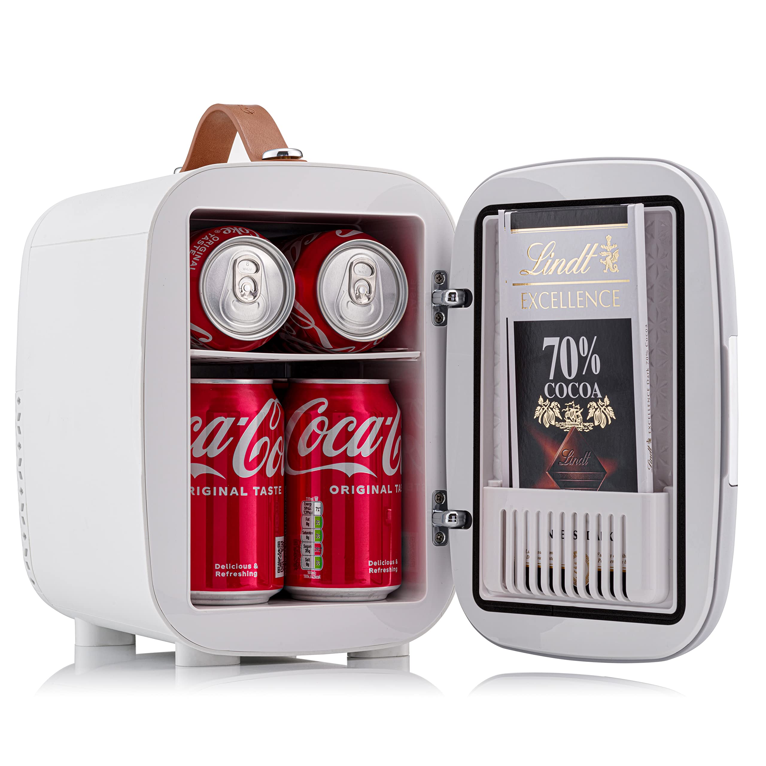 Subcold Pro4 Luxury Mini Fridge Cooler 4 Litre / 6 Cans AC & Exclusive USB ECO Power Option | Portable Small Refrigerator For The Office, Bedroom, Car, Travel, Skincare & Cosmetic (White)