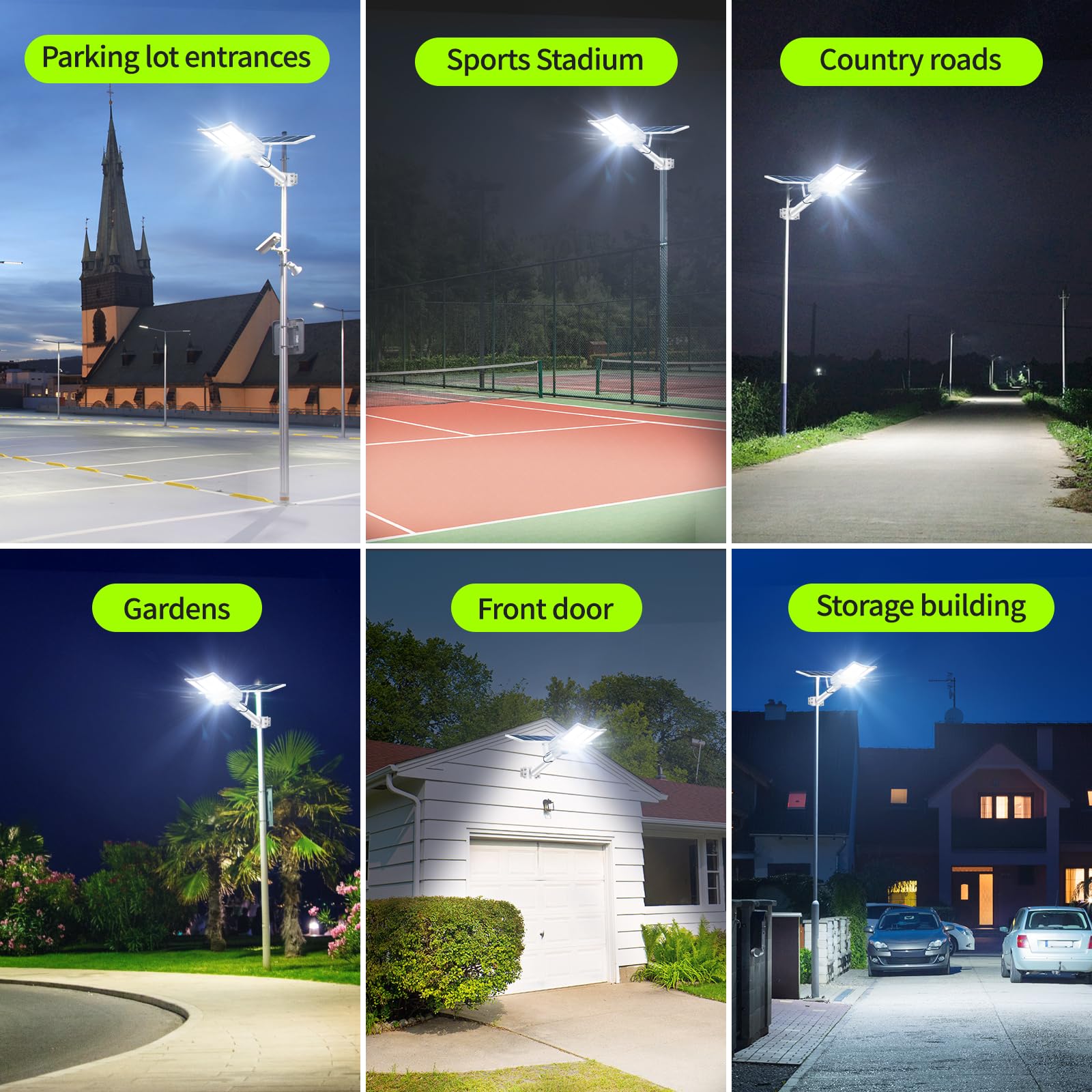 HWHDJ 5000W Solar Street Light,IP67 Solar Street Lights Outdoor, 200000LM 6500K High Powered Commercial Parking Lot Lights Dusk to Dawn, with Remote for Yard, Parking Lot, Driveway