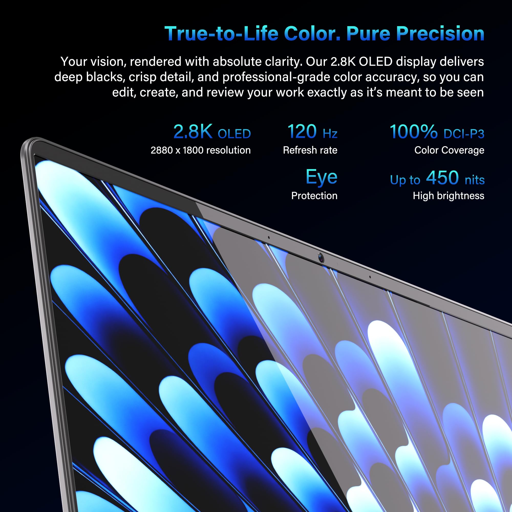 GEEKOM GeekBook X14 Pro Laptop, 2.2lbs Ultra Thin 14" 2.8K OLED Laptop Computer, Ultra 9 185H, 32GB LPDDR5x 7500MHz RAM 1TB SSD, Up to 16 Hour, 2X USB4, Fingerprint, Hub, Copilot, Windows 11 Pro