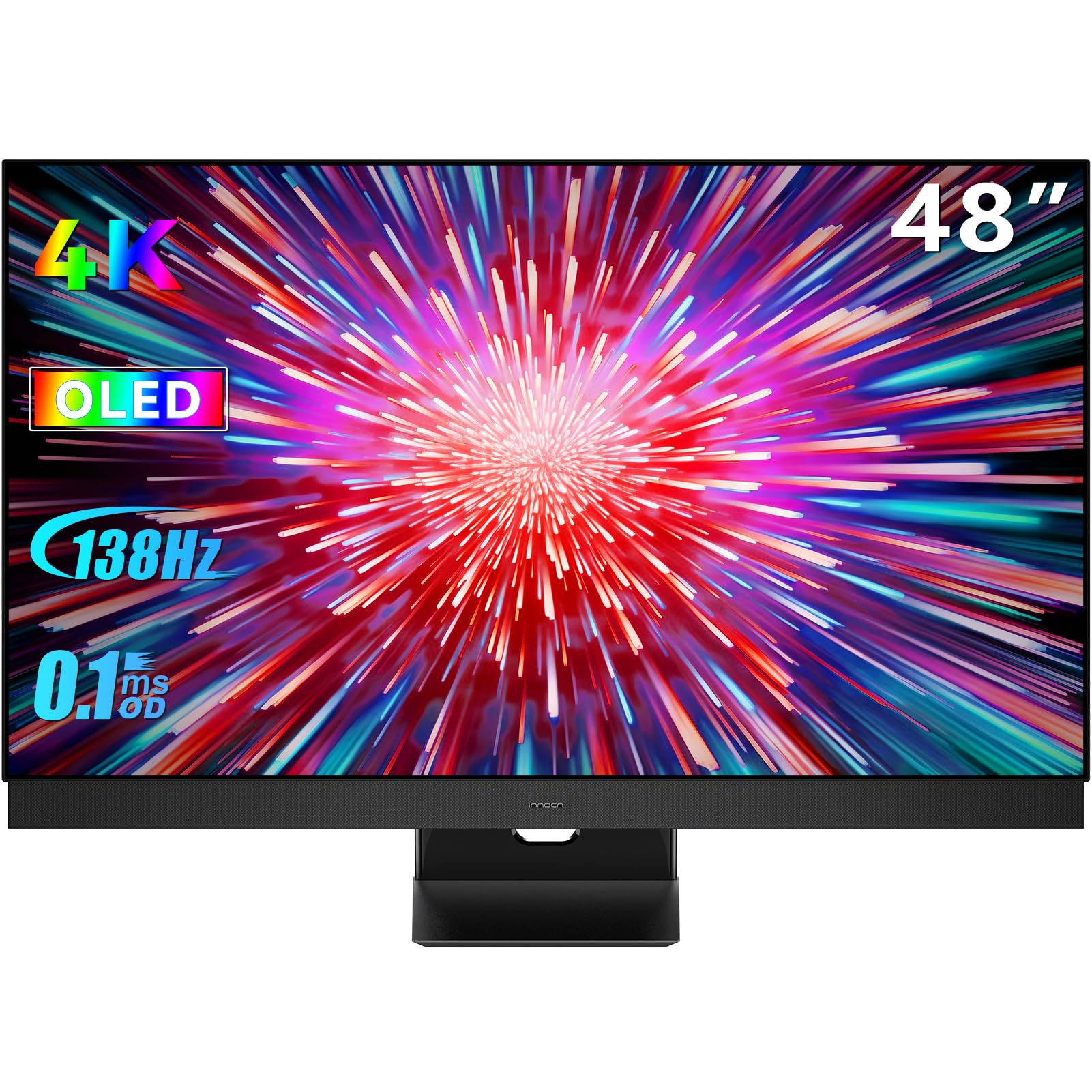 INNOCN 48" OLED Gaming Monitor 4K 138Hz UHD HDMI 2.1 USB Type C Computer Monitor FreeSync Premium Pro, 100% sRGB, 10Bits, HDR 10, Built-in Stereo Speakers, VESA Mountable, Black - 48Q1V