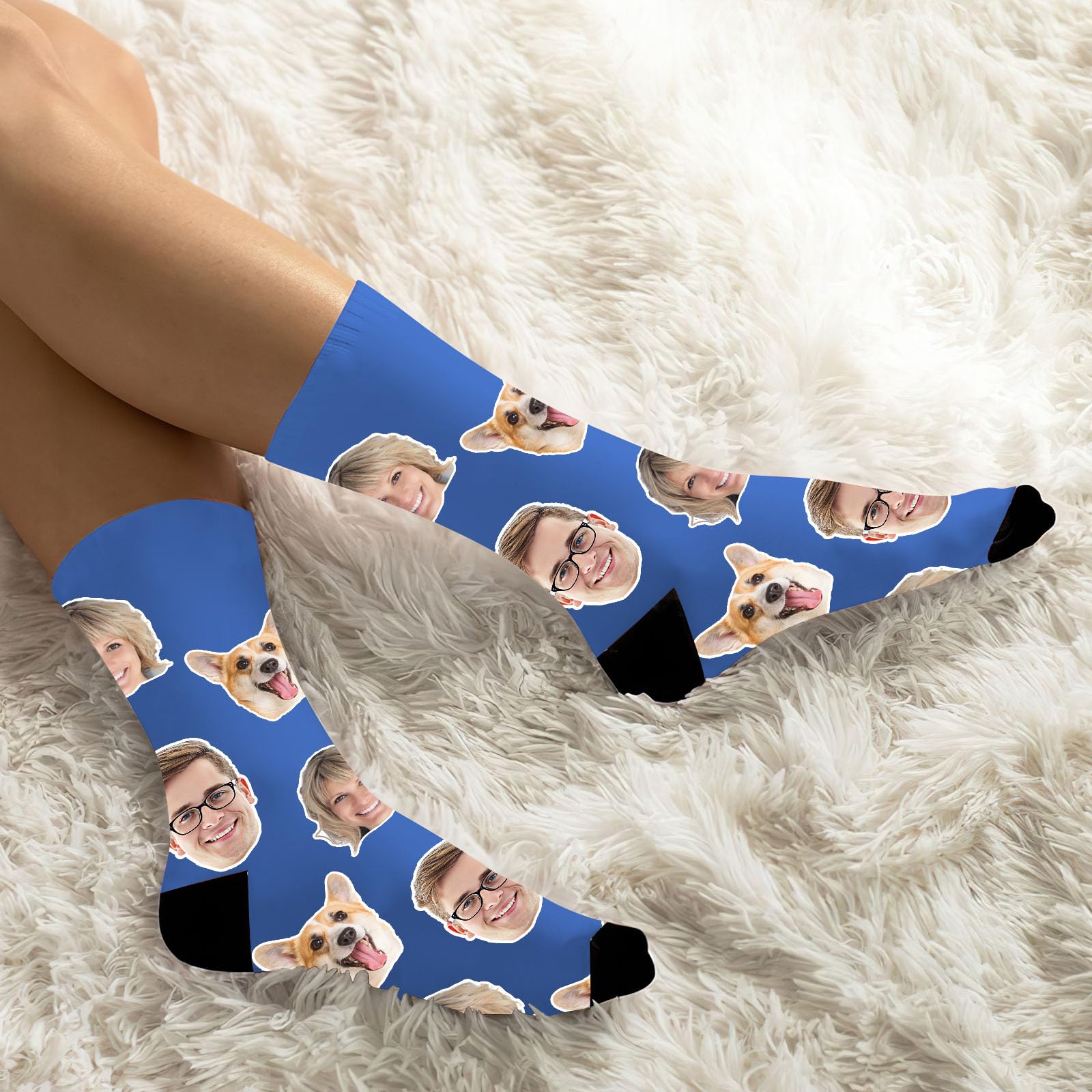 Laffyett Custom Socks with Photos,Personalized Novelty Socks with Faces, Customized Pictures Socks for Men,Customized Crew Socks Colorful Fun Gift for Adult