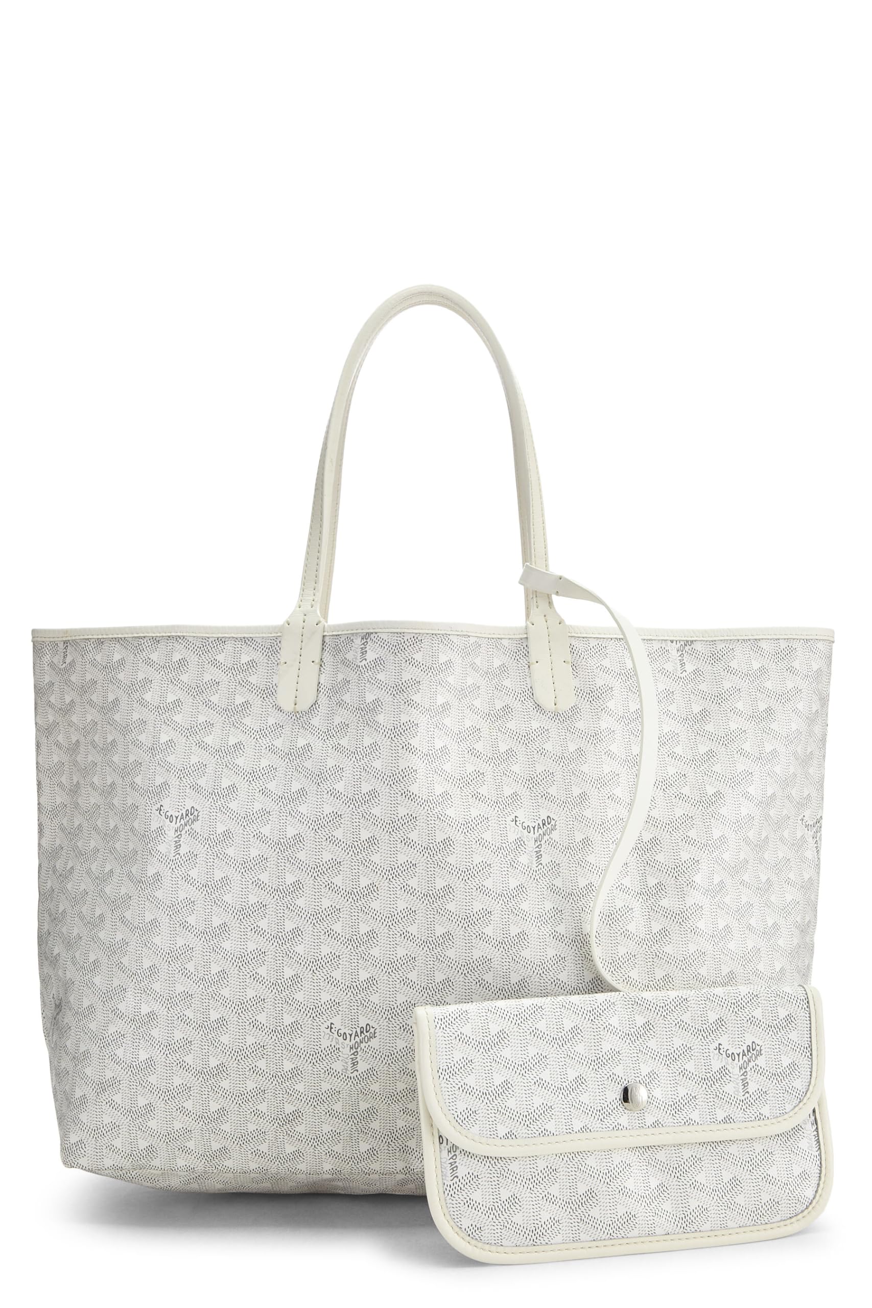 Goyard, Pre-Loved White Goyardine Canvas Saint-Louis PM, White