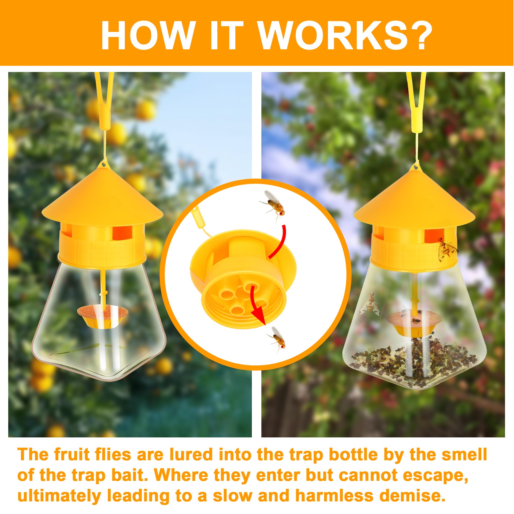 Simashts Fruit Fly Trap Bait Refill for Outdoor Vegetable Garden, Orchards Use (Not for Kitchen)