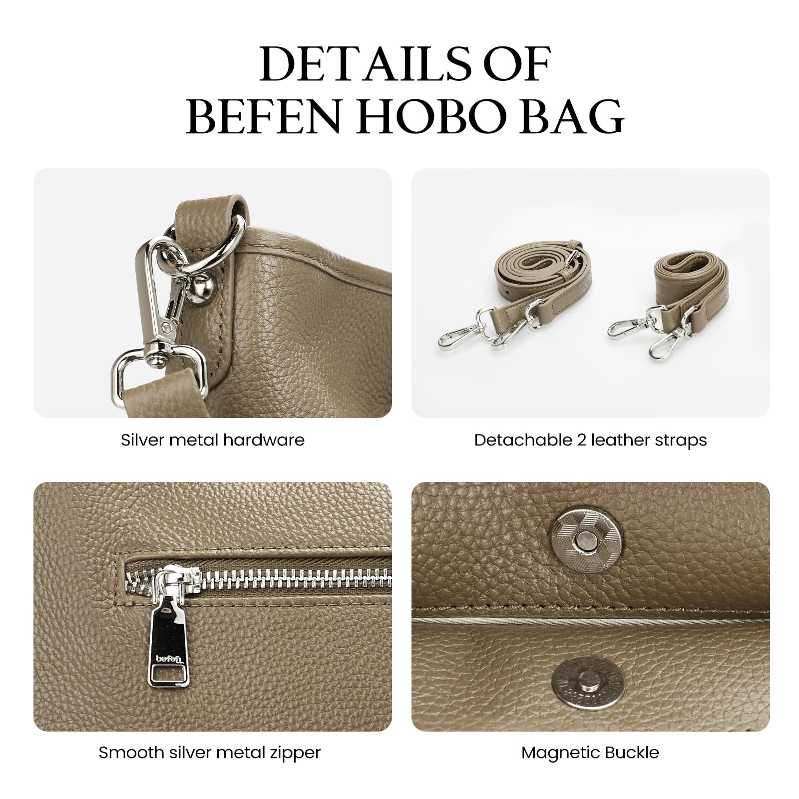 befen Real Leather Crossbody Bucket Bags for Women, Women's Lightweight Cross Over Shoulder Purses with Multiple Compartments - Cognac Brown