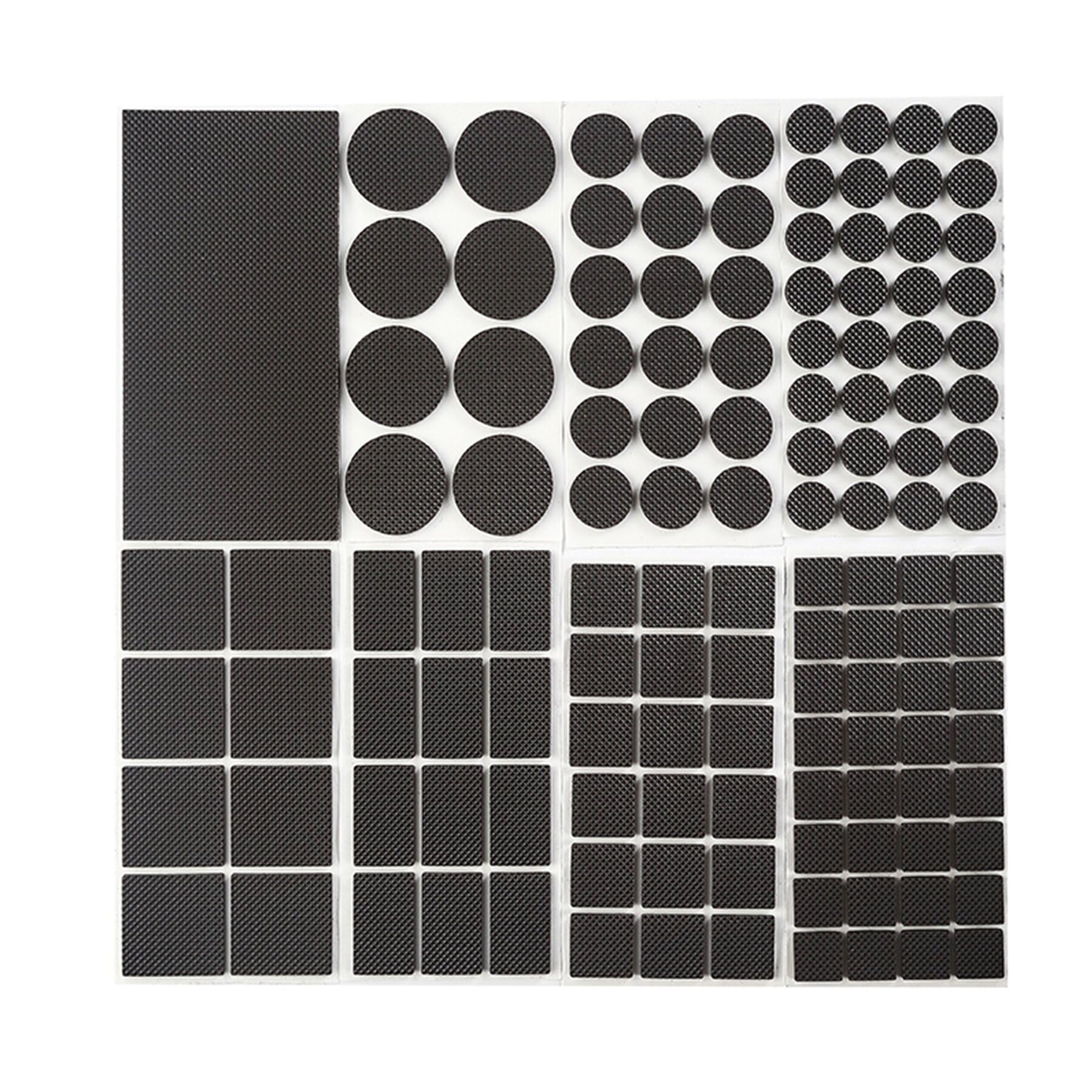 Non Slip Furniture Pads - Round, Square, Rectangle, Furnigear Premium 129 Pieces Furniture Grippers Chair Leg Pads Self Adhesive Rubber Chair Feet- Anti Scratches Furniture Pads for Hardwood Floors