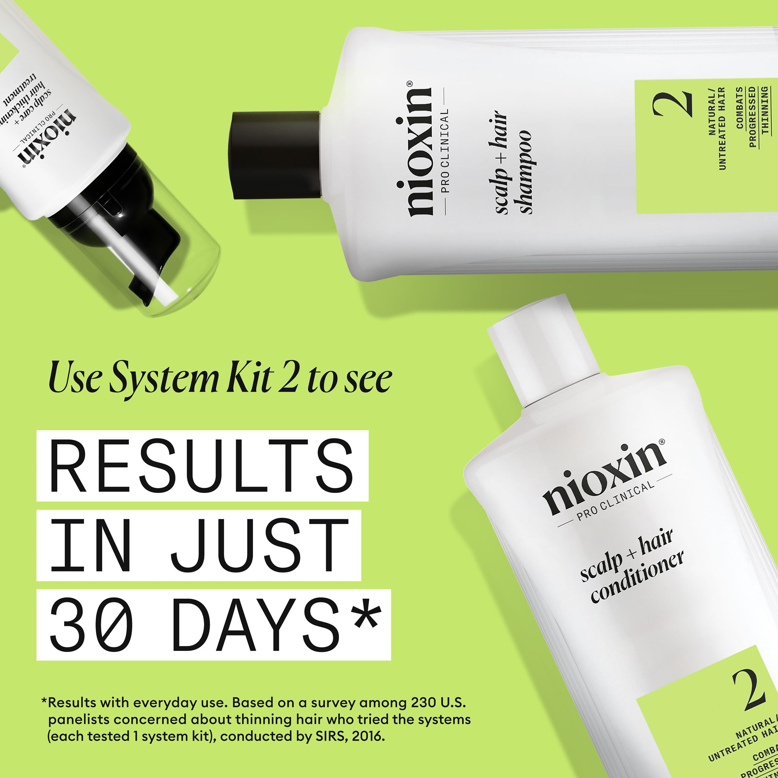 Nioxin Scalp + Hair Thickening System 2 Shampoo | For Natural or Untreated Hair with Progressed Thinning | With Niacinamide and Biotin | 16.9 Fl oz.
