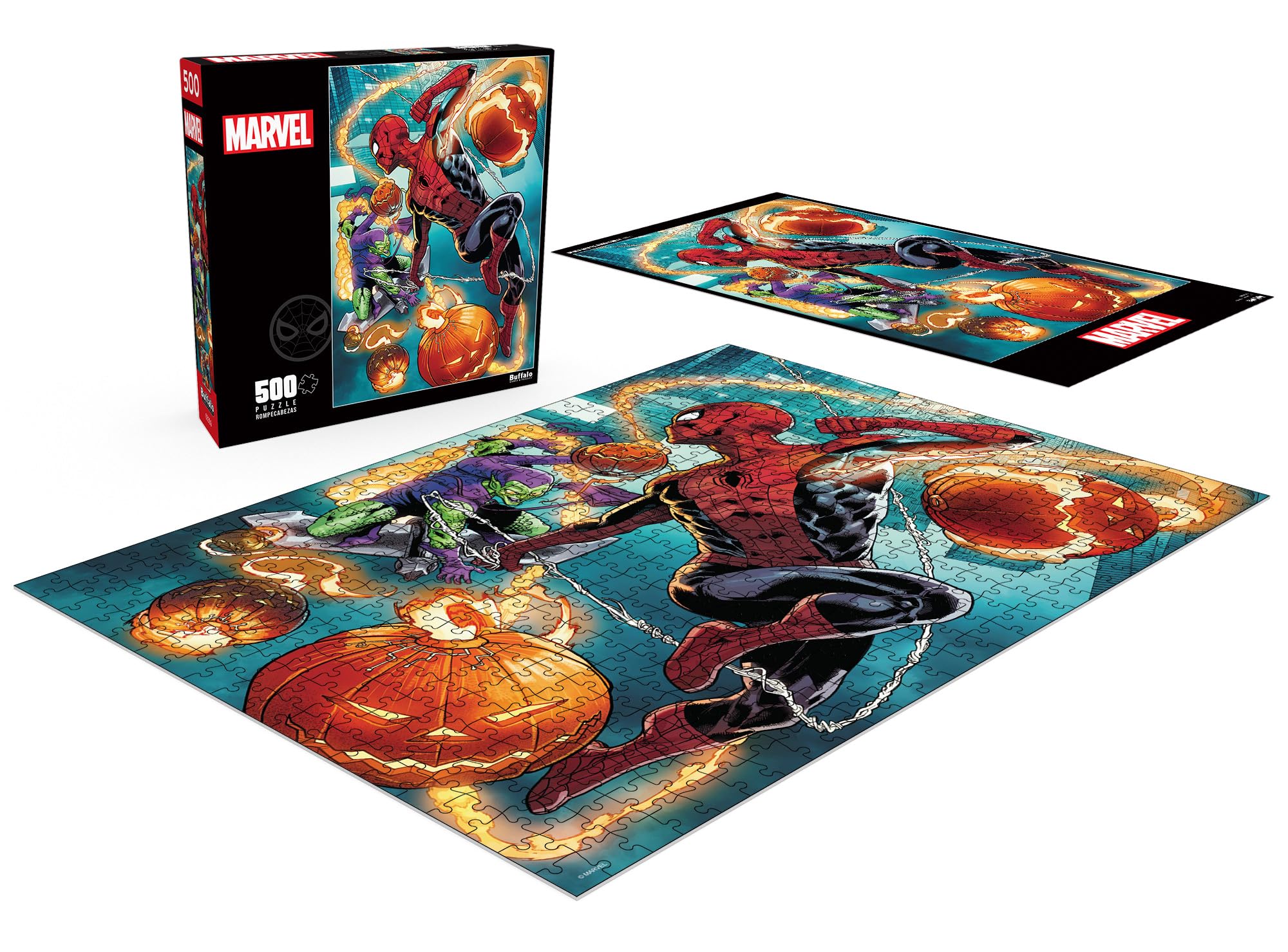 Buffalo Games - Marvel - Spider-Man vs. Green Goblin - 500 Piece Jigsaw Puzzle for Adults Challenging Puzzle Perfect for Game Nights - Finished Puzzle Size is 21.25 x 15.00