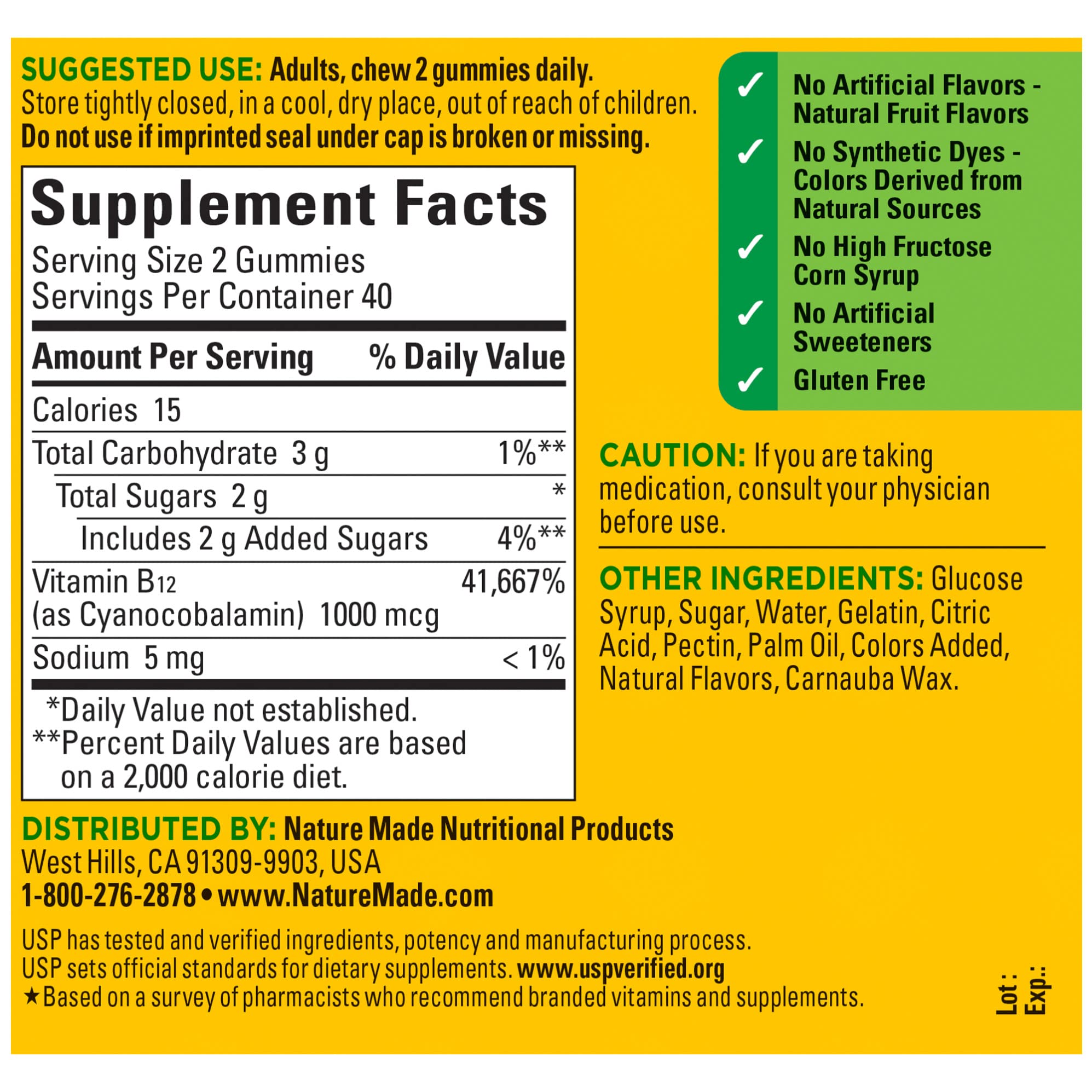 Nature Made Energy B12 1000 mcg, Dietary Supplement for Energy Metabolism Support, 80 Gummies, 40 Day Supply