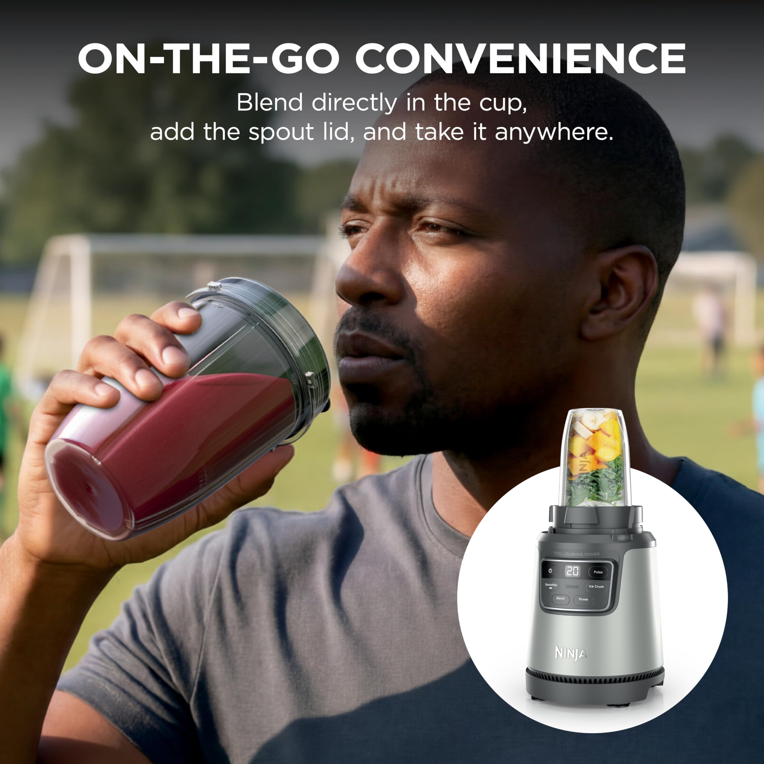 Ninja BlendPro Kitchen System | 72 oz* Full-Size Blender, 5-Cup Food Processor & 18 oz To-Go Cup | Total Crushing Tech, Presets for Smoothies, Ice Crush, Purees & Extracts | 1200 Watt | Beige | BO402