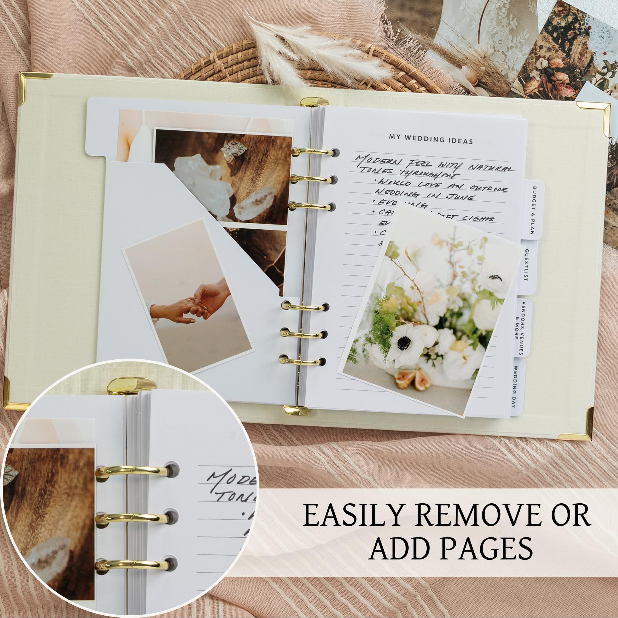 Beautiful Wedding Planner Book And Organizer - A Unique Linen Binder For the Bride Perfect To Plan Your Big Day - An Exceptional Engagement Gift For Newly Engaged Couples, Future Brides, And Grooms