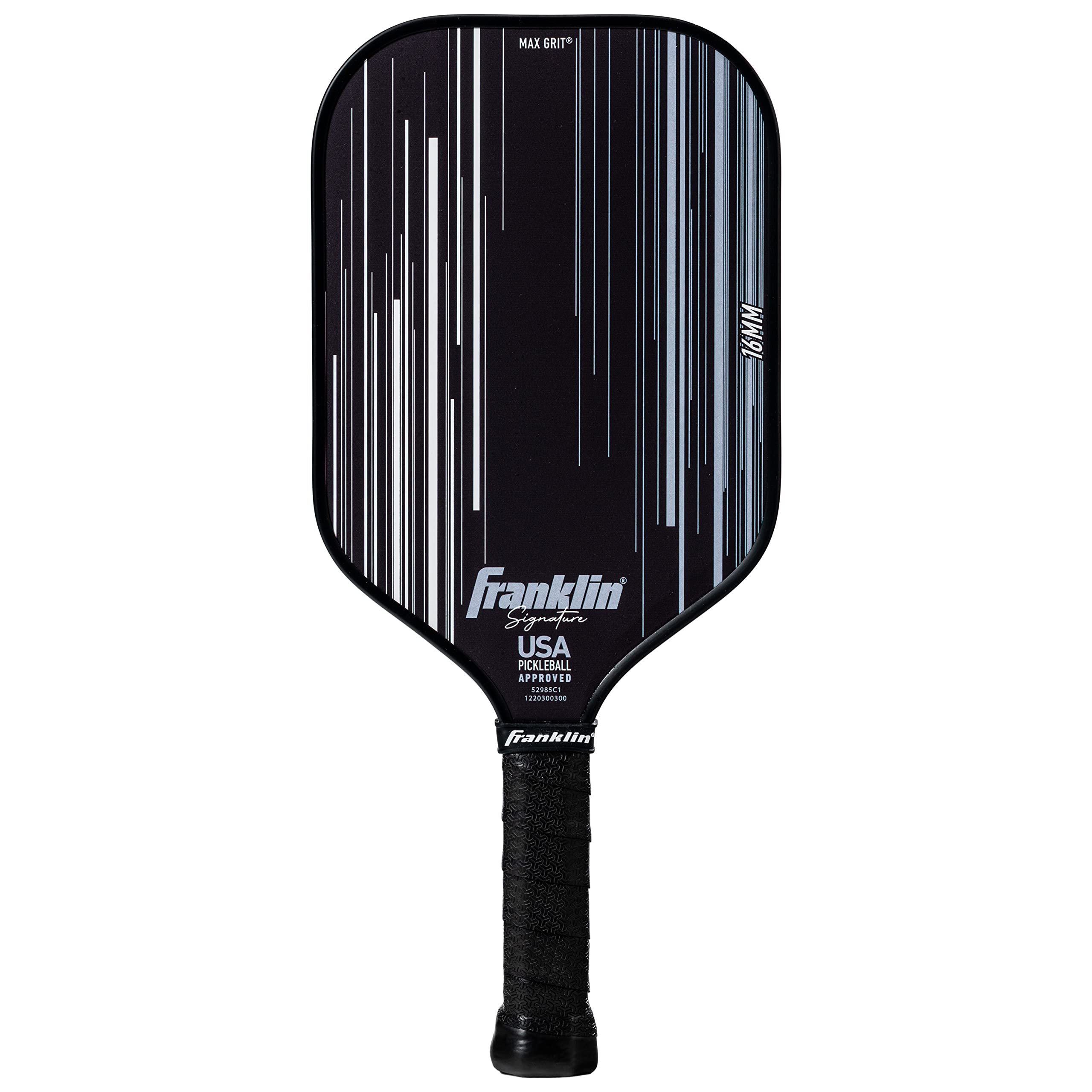 Franklin Sports Pro Pickleball Paddles - Signature Series Pro Pickleball Paddle with MaxGrit Surface - USA Pickleball (USAPA) Approved Tournament Pickleball Paddle - 16mm Polypropylene Core - Black