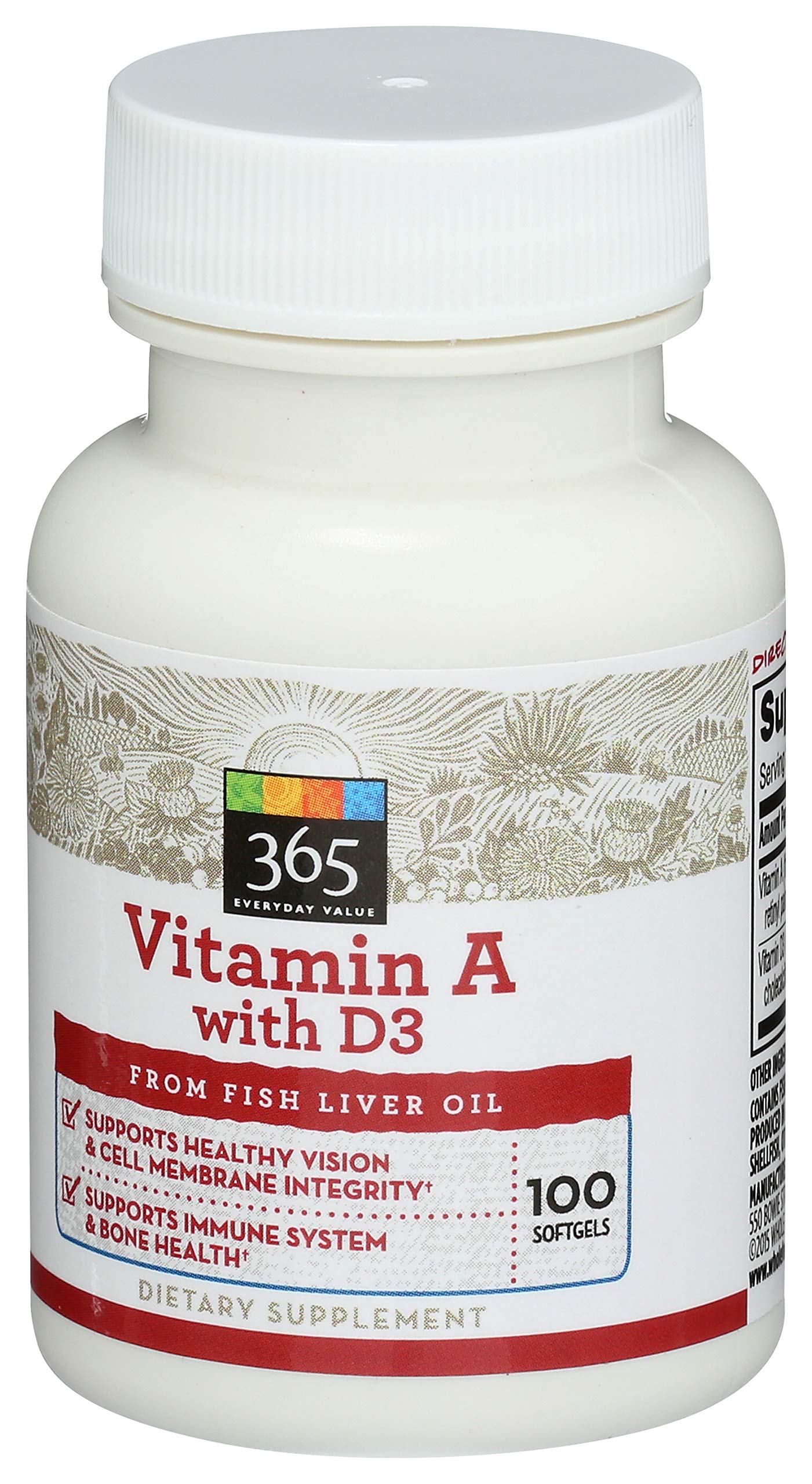 365 Everyday Value, Vitamin A with D3, 100 ct