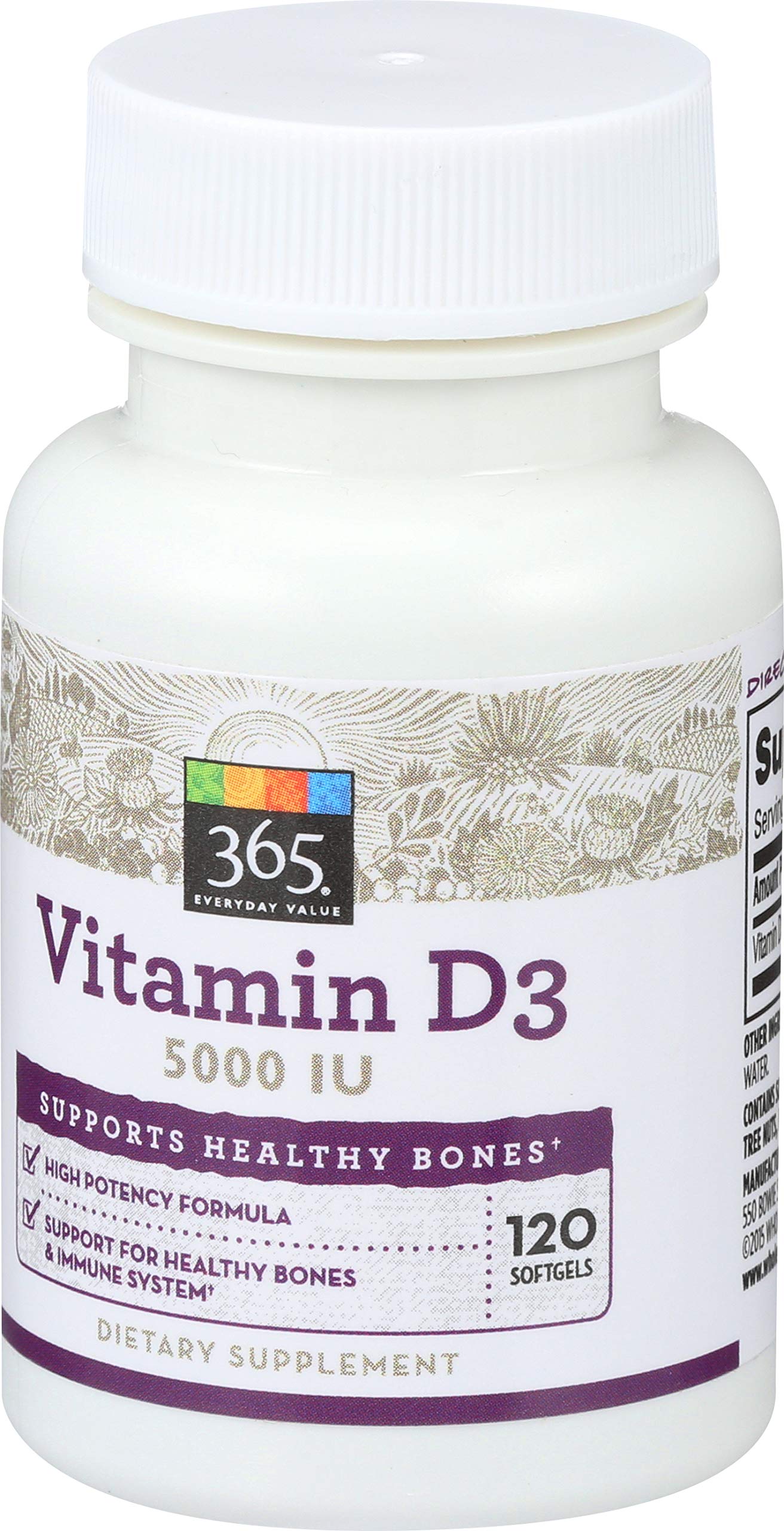 365 Everyday Value, Vitamin D3 5000 IU, 120 ct