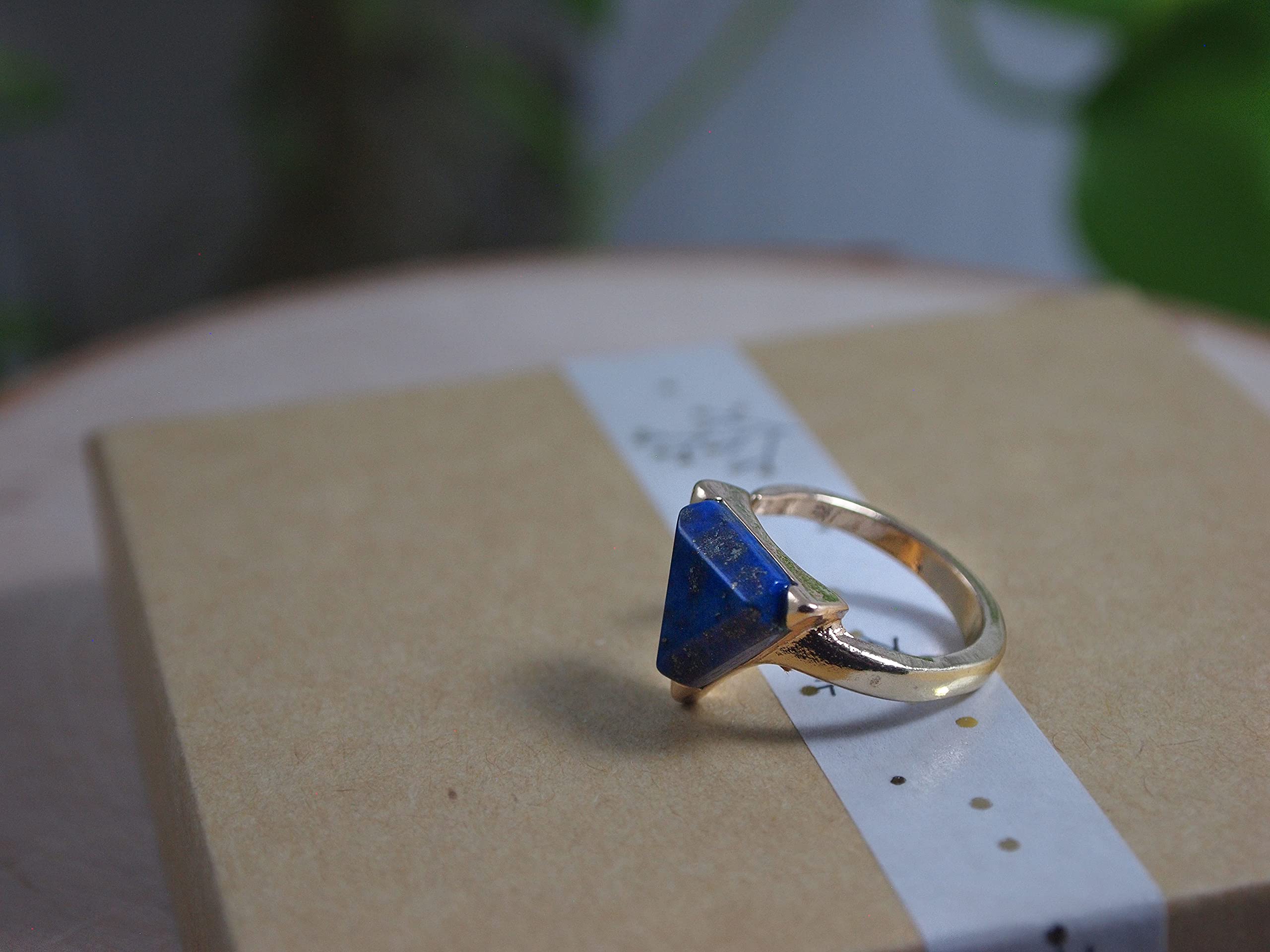 Blue Lapis Gold Ring for Women Lapis Statement Ring for Women Unique Gold Open Circle Ring for Women Statement Rings for Women Gold