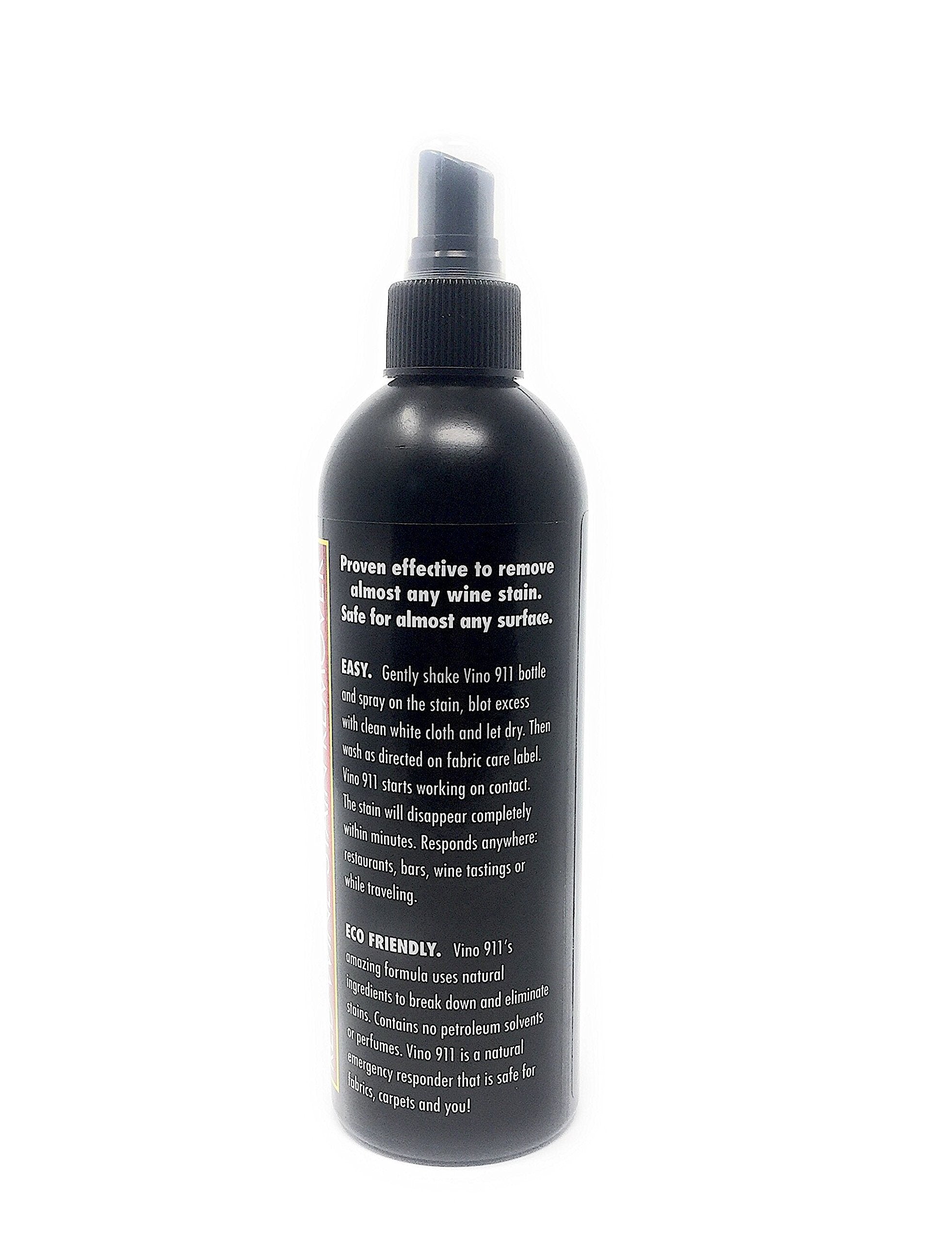 Vino 911 Red Wine Stain Remover Stain Cleaner All Natural Non-Flammable Biodegradable Safe on Clothing Linen Carpet (12 fl oz)