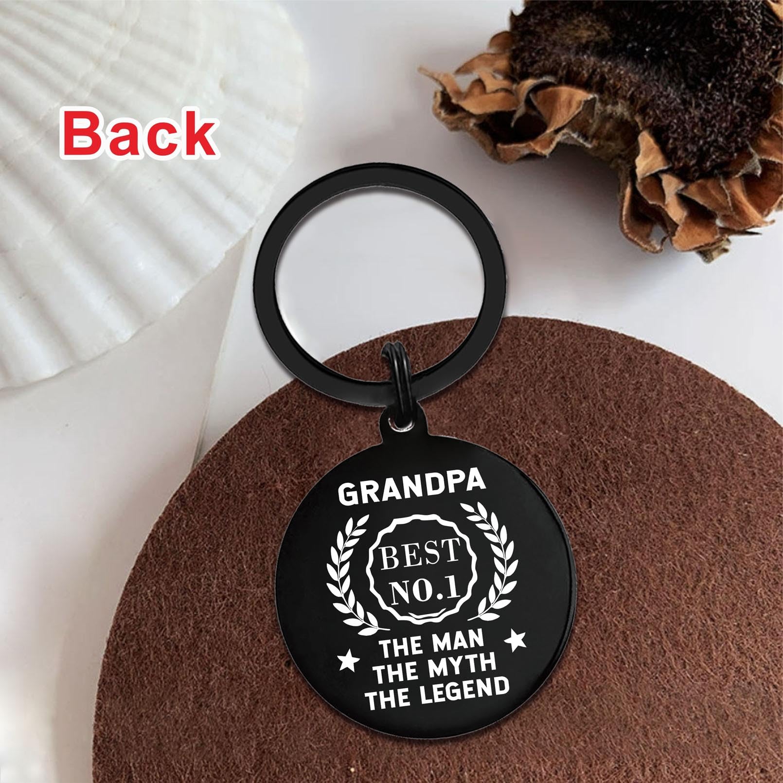 Gifts for Grandpa - Grandpa Birthday Keychain - Best Grandpa Gifts from Grandson - Thank You Grandpa - Fathers Day Christmas Keychain Gifts for Grandpa from Grandson