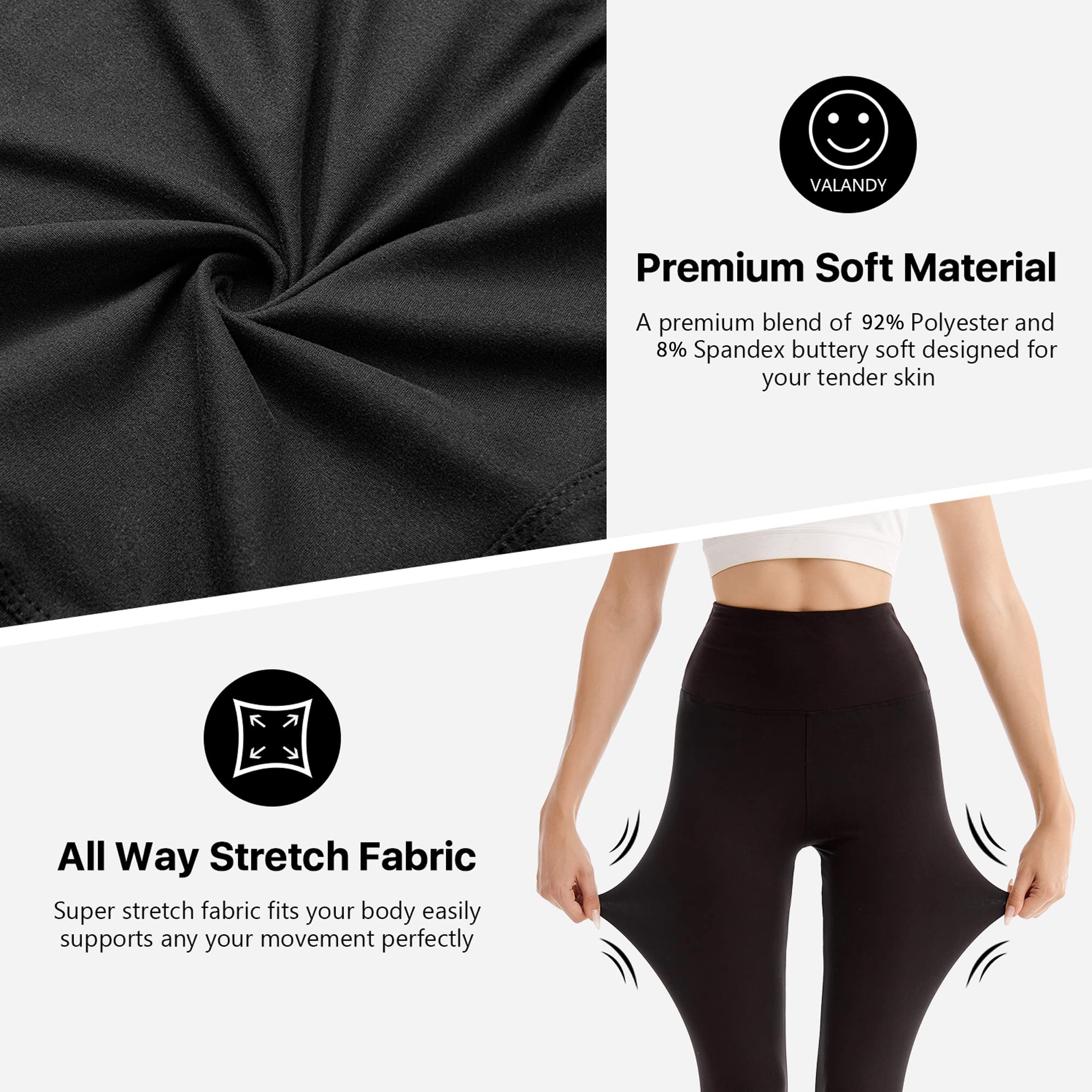 SINOPHANT High Waisted Leggings for Women - Full Length Capri Buttery Soft Yoga Pants for Workout Athletic(Capri Black,L-XL)