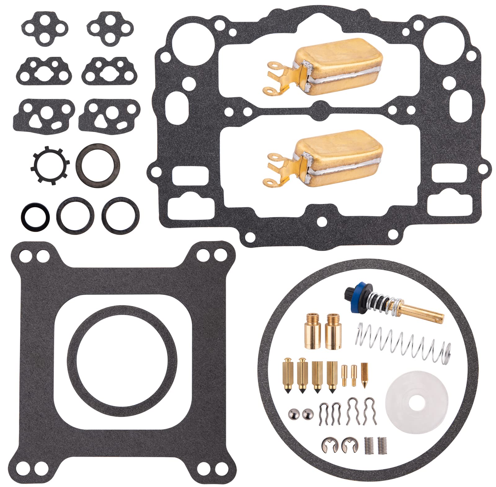 Carburetor Rebuild Kit Compatible with Edelbrock 1405 1406 1407 1408 1409 1410 1411, Carb Rebuild Kit for AFB 4 barrel 500 600 650 700 750 800 CFM Weber Marine # 809064 Carter 9000 series