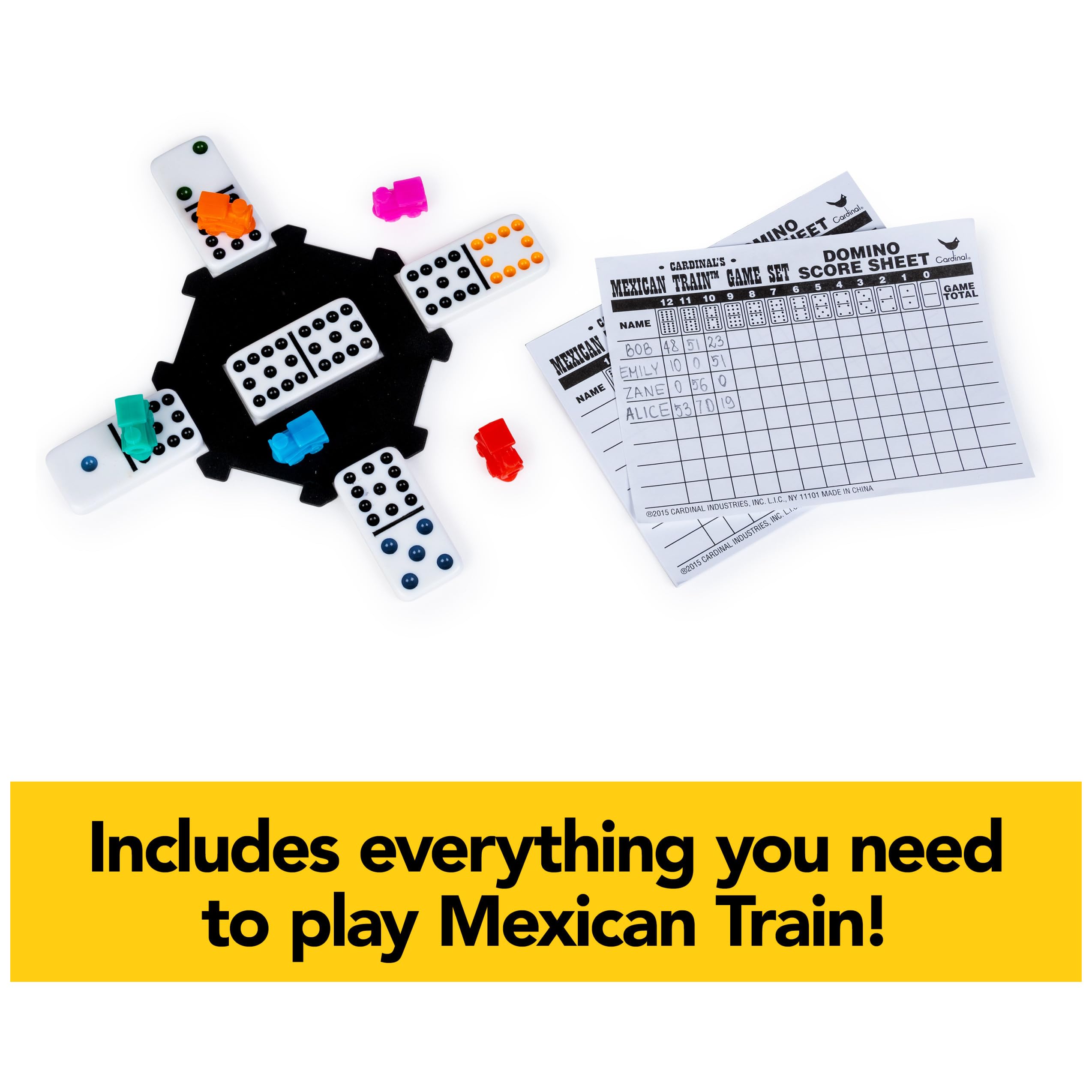 Spin Master Games, Mexican Train Dominoes Set Tile Board Game in Aluminum Carry Case Games for Family Game Night, Gifts for Teens, for Ages 8+