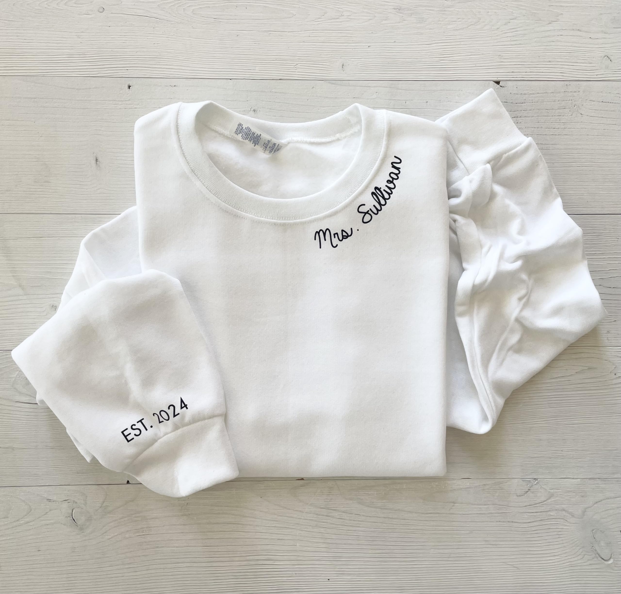 Mrs Sweatshirt - Custom Mrs Sweatshirt - New Mrs - Honeymoon Pajamas - Wedding Gift - Future Mrs. Gift