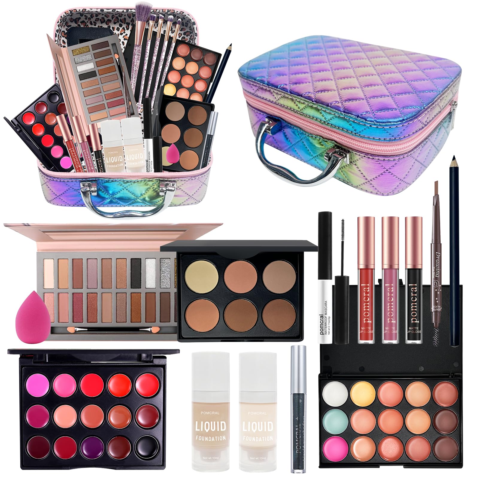 Travel Makeup Kit, Makeup Sets For Women, Makeup Kit For Girls 10-12, Kids Makeup Sets For Girls 5-8,Makeup Gifts For Girls Beginners,Teens