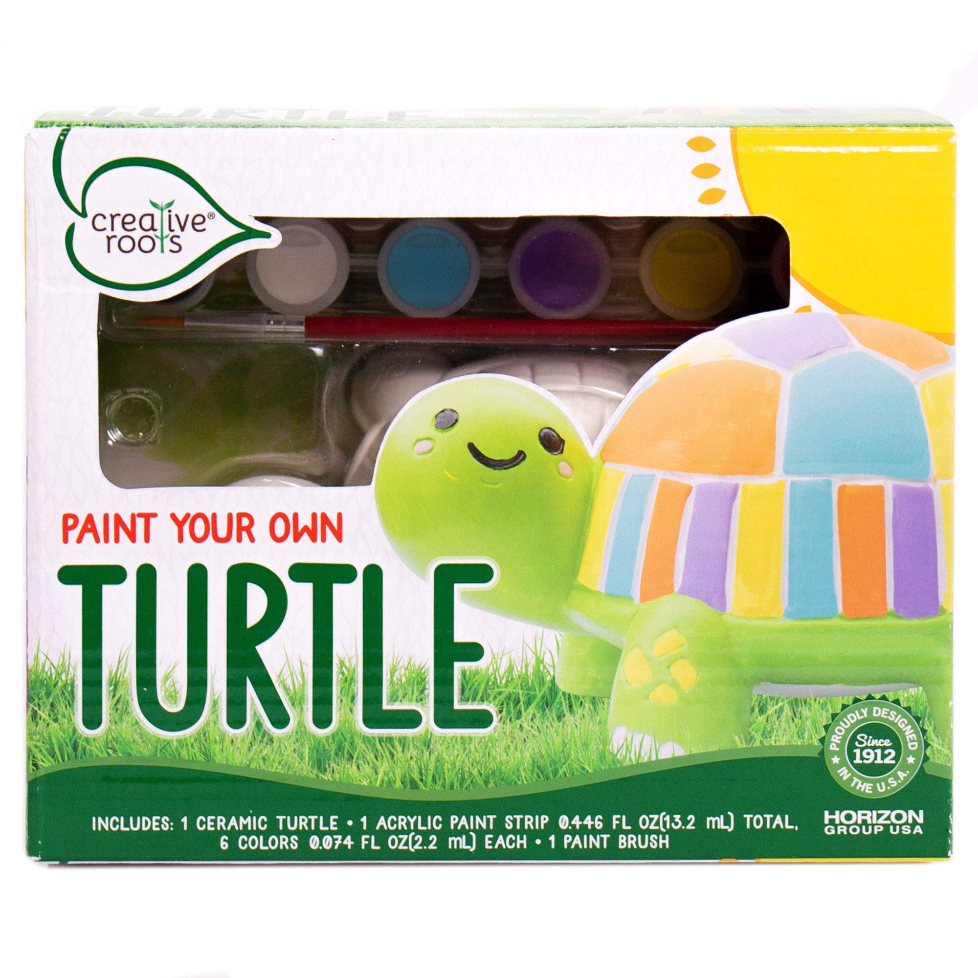 Creative Roots Paint Your Own Turtle, DIY Turtle, Kids Painting Set, Creativity, Ceramics to Paint, Paint Your Own Ceramic, Painting Kits for Kids Ages 5+