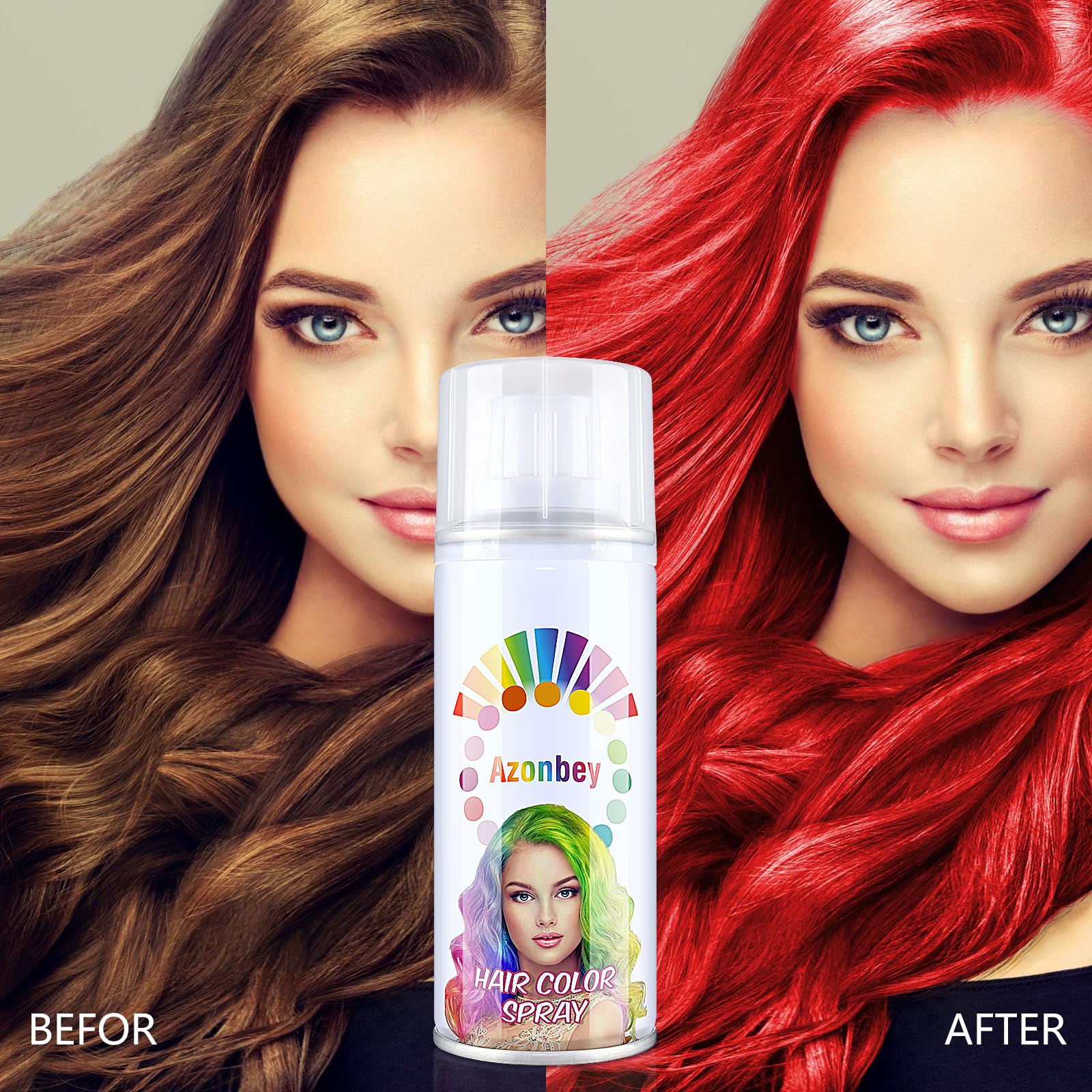 Temporary Hair Color Spray,Temporary Hair Color Wax,Azonbey Kids Hair Wax Dye Pomades Disposable Natural Hair Strong Style Gel Cream Hair Dye-On 1-Day Washable Hair Spray (Red#)