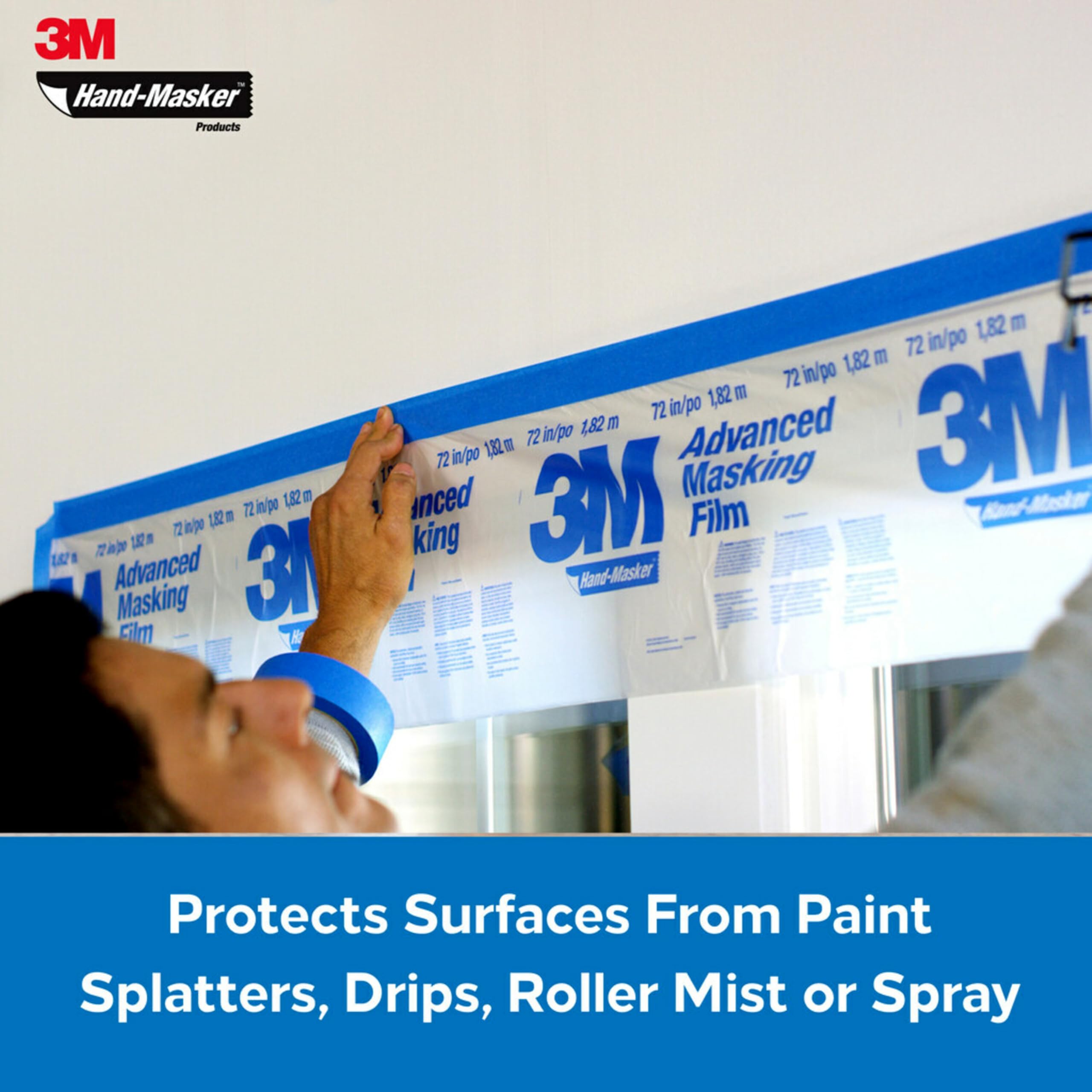 3M Hand Masker M3000 Tape Dispenser, Film & Tape, Applies Painter's Tape to Masking Film or Paper in One Continuous Application, Compact & Lightweight Design, Saves Time When Preparing For Painting