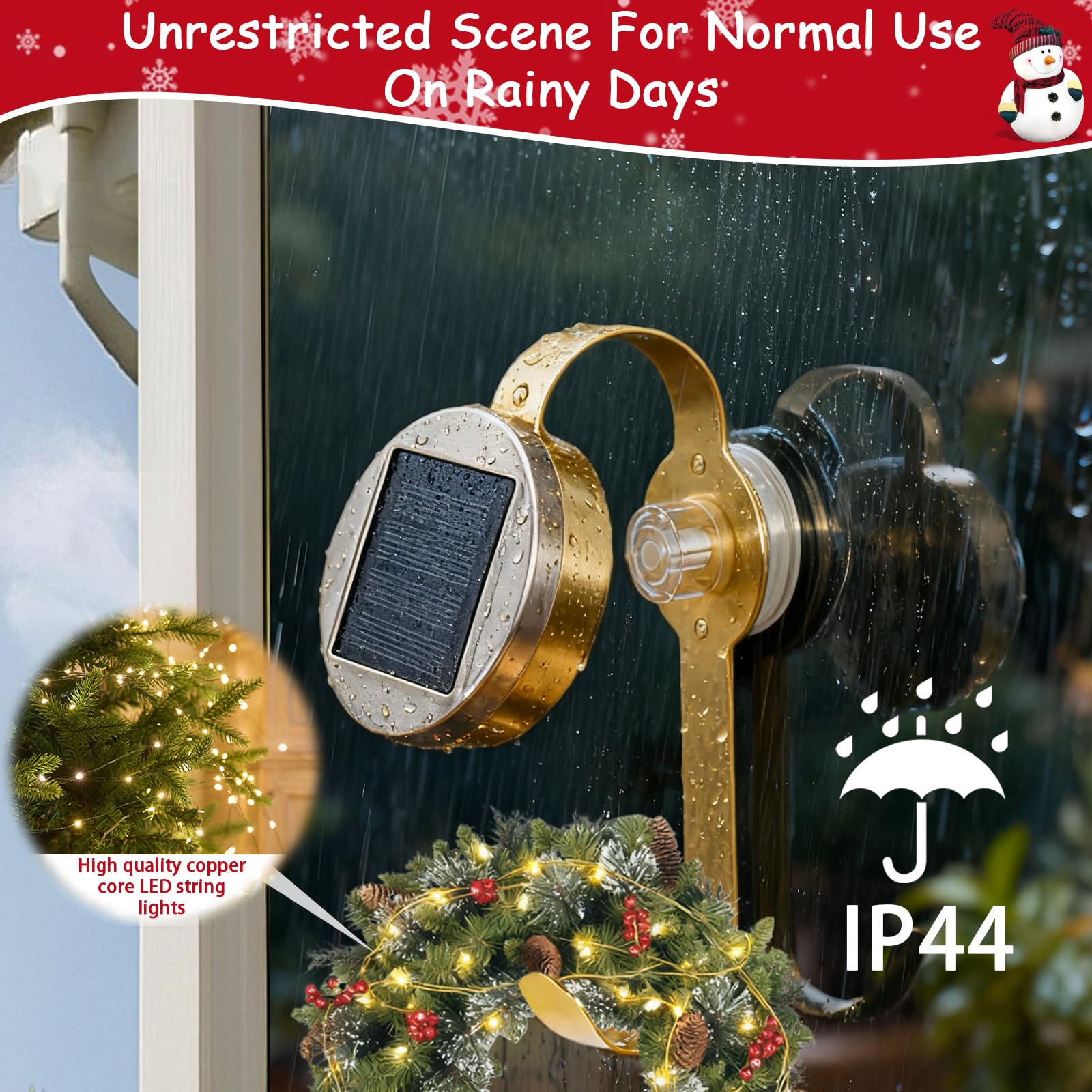 AMOEJOV Solar Valentine Wreath Hangers for Front Door with LED Lights, Compatible with Lighted Wreaths,Valentines Day Decorations. Large Suction Cup Metal Hook for Glass Window Outdoor Porch