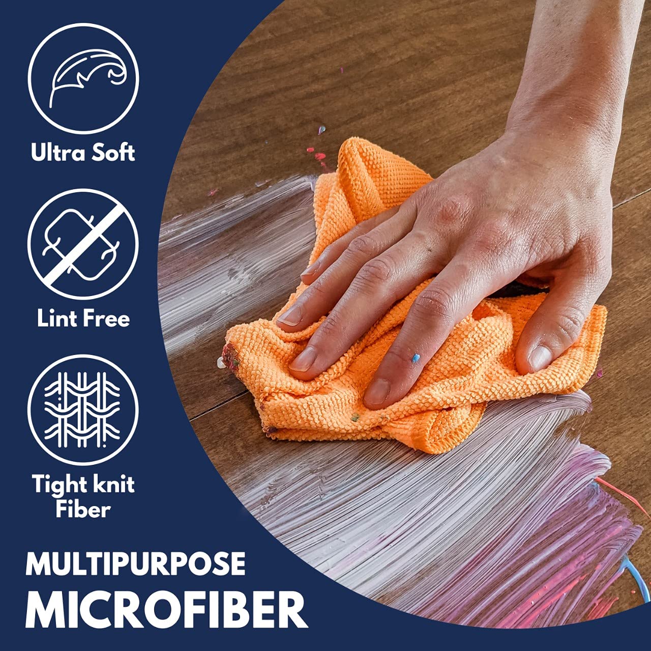 USANOOKS Microfiber Cleaning Cloth - 8 Pcs 12"x11" - High Performance - 1200 Washes, Ultra Absorbent Towels Weave Grime & Liquid for Streak-Free Mirror (Pack of 8)
