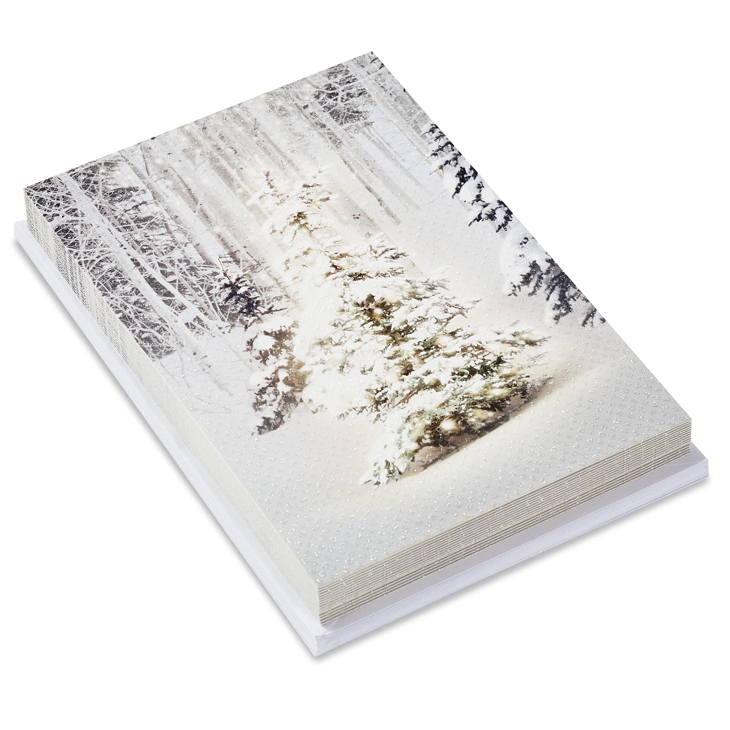 Hallmark Boxed Christmas Cards, Snowy Glowy Tree (16 Cards and Envelopes)