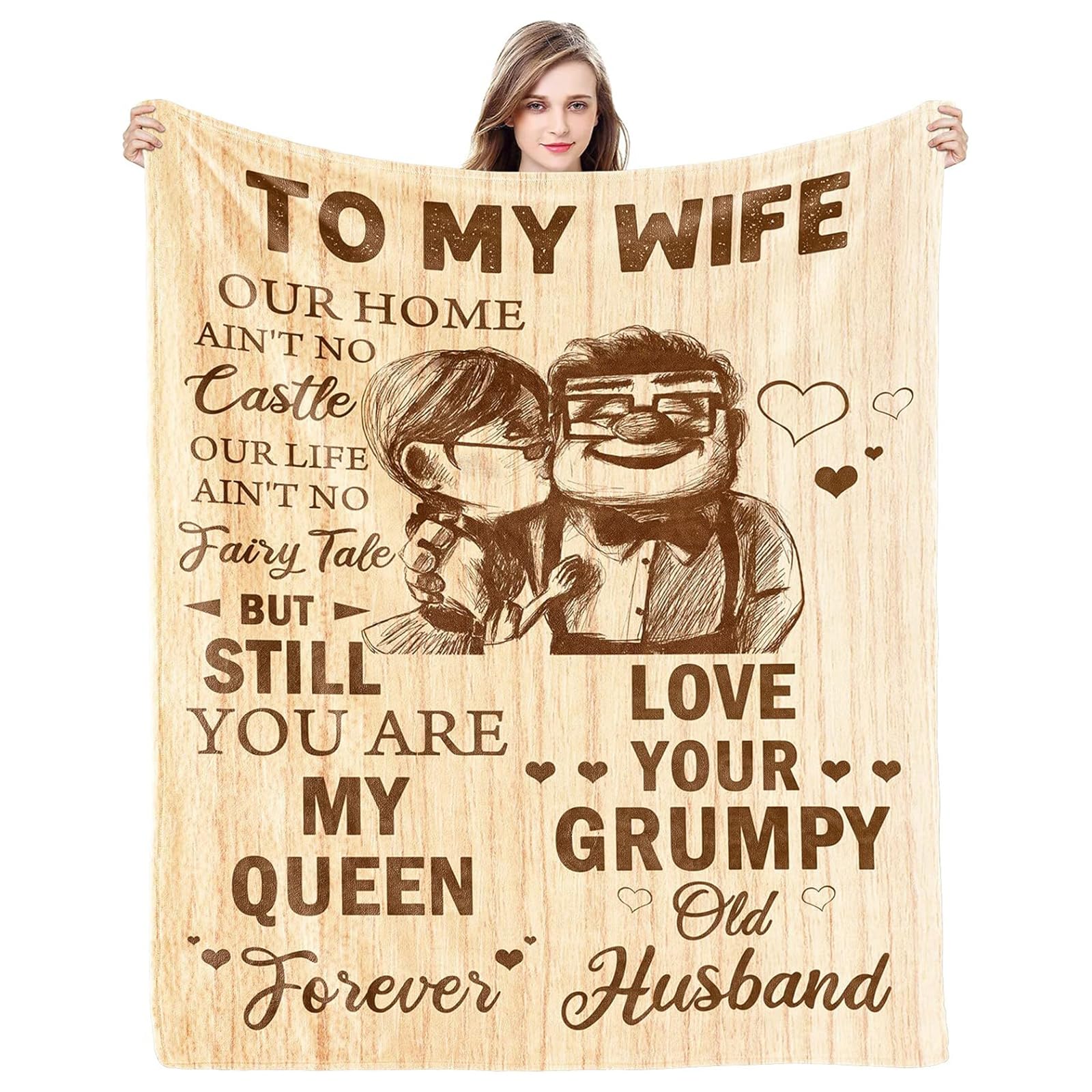 CENSIHER Gift for Wife from Husband to My Wife Blanket Wedding Anniversary Romantic Gifts for Wife Birthday Christmas Valentine's Mother's Day Healing Thoughts Blanket Presents for Her