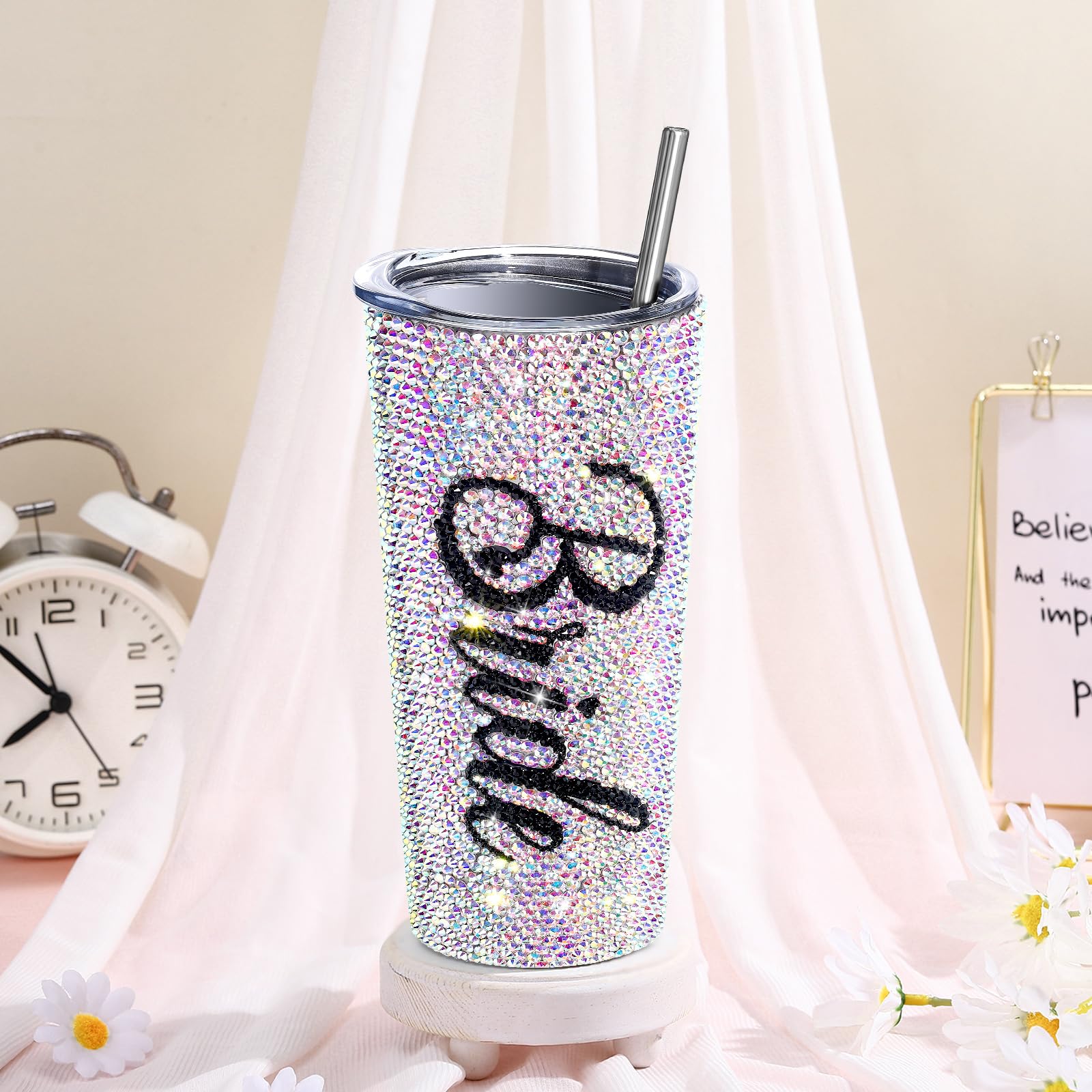 Vesici Bling Diamond Bride Tumbler 20 oz Bridal Insulated Tumbler with straw and lid Bridal Shower Gifts, Wedding Gifts For Bride Engagement Party Bachelorette Party Maid of Honor Tumbler (Stylish)