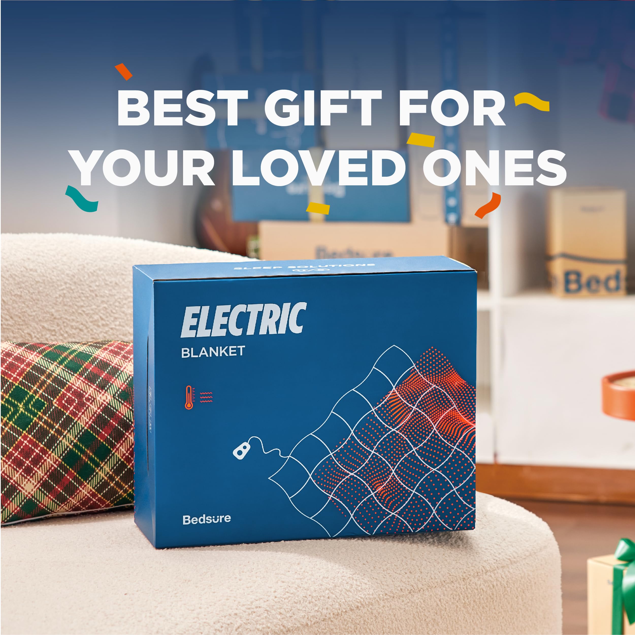 Bedsure Heated Blanket Electric Throw - Soft Ribbed Flannel Electric Blanket, Heating Blanket with 4 Time Settings, 6 Heat Settings & 3 hrs Timer Auto Shut Off, Gift for Grandma (50x60 inches, Grey)